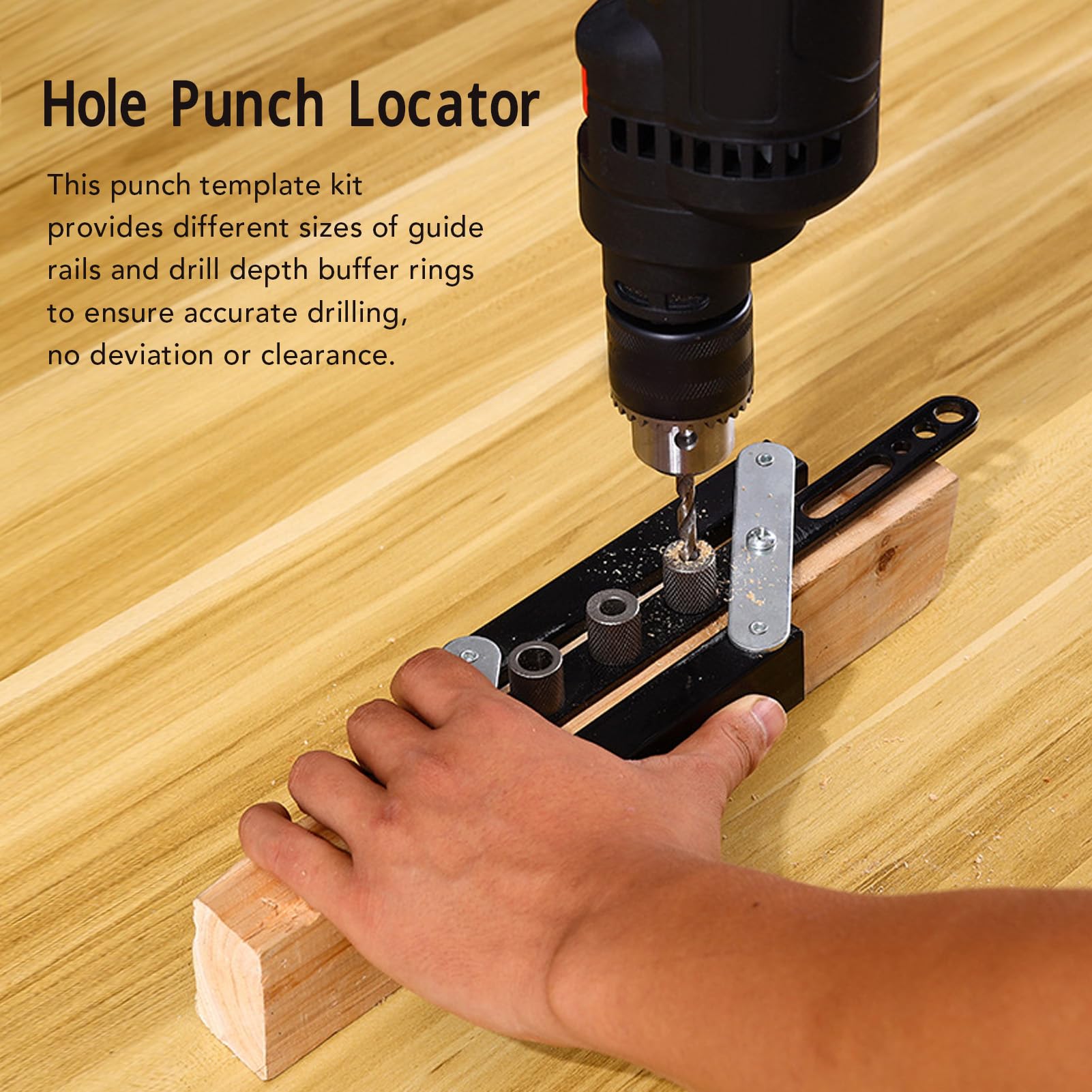 Plantilla de Espiga Autocentrante, Guía de Perforación Ajustable para Carpintería