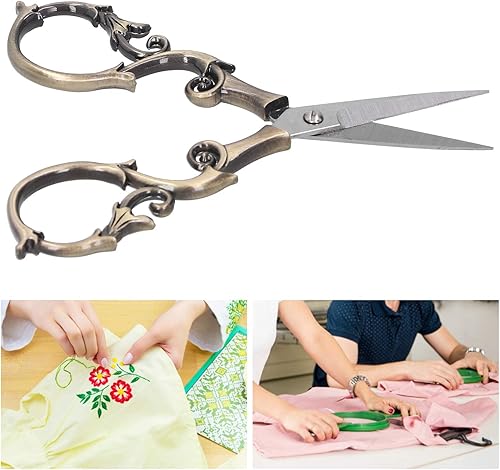 Miniatura 5 de Tijeras retro, de acero inoxidable europeo, con forma de calabaza para bricolaje, pequeñas herramientas de corte para bordado, costura,