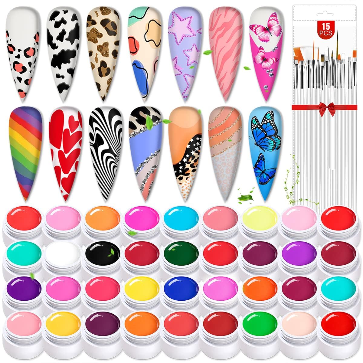 BOLT BEE 36 Colors Nail UV Gel Finish Kit Soak Off LED Nail Art Pure Color Pod Polish BOLT BEE Gel Nail Polish (Multicolor),5 Milliliters