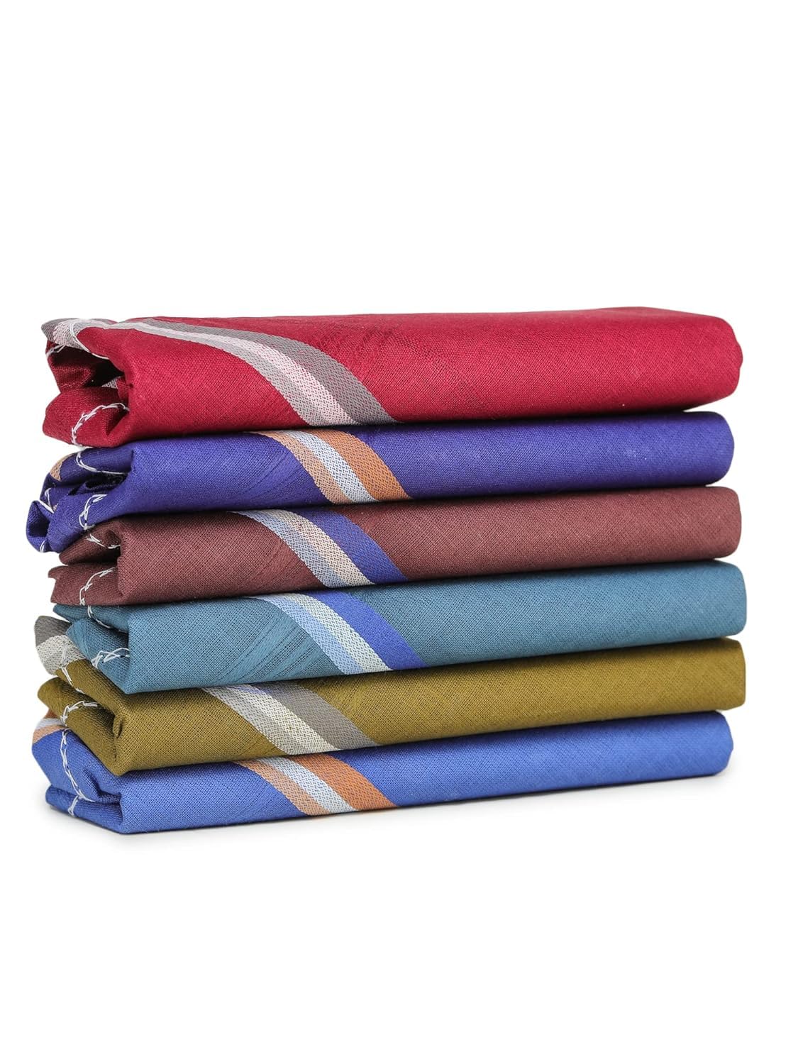 monarchie Premium Handkerchief For Men|Cotton Hanky For Men|Dark Color Hanky Rumal 44x 44 CM [Multicolor] Handkerchief (Pack of 6)-picture-21