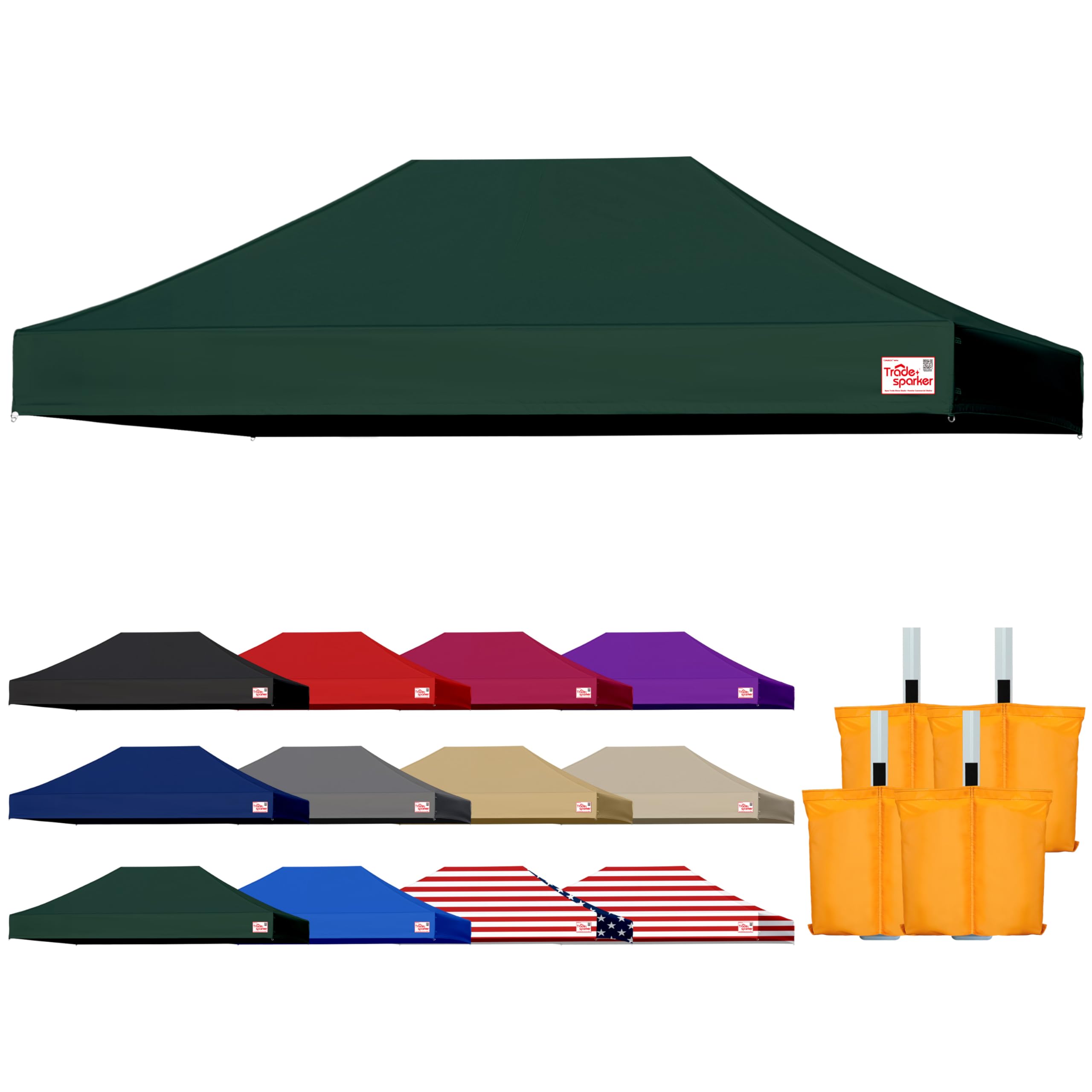 Photo 1 of Tradesparker 10x15 Commercial Pop Up Canopy Replacement Top-Windproof D-Rings+Banner Grommets+Loop Pile Wall System,Ez Canopy Cover ONLY-Frame/Side Walls NOT Included(Blue)