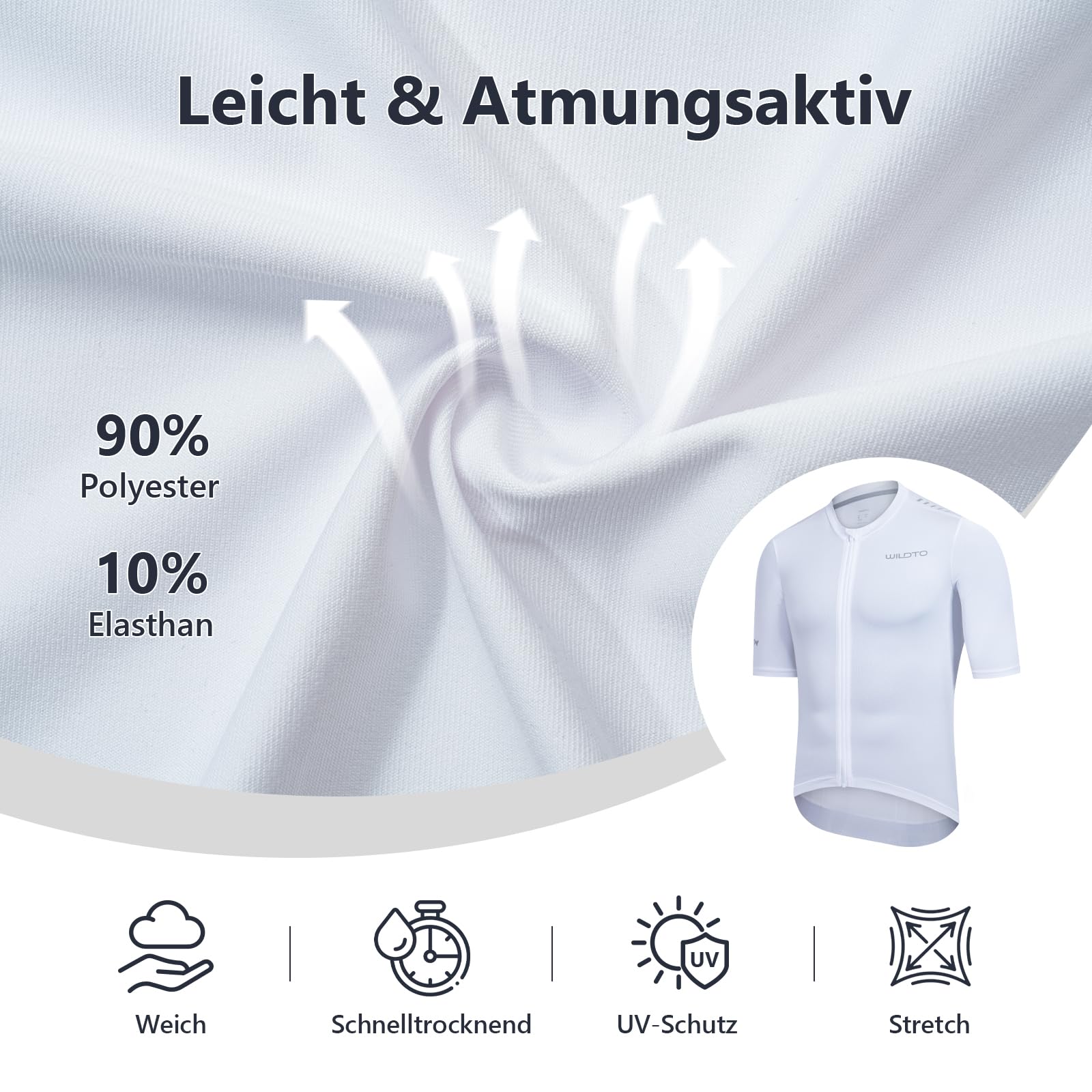 Fahrradtrikot Herren Kurzarm Radtrikot Schnell Trocknen Atmungsaktive MTB Rennrad Trikot