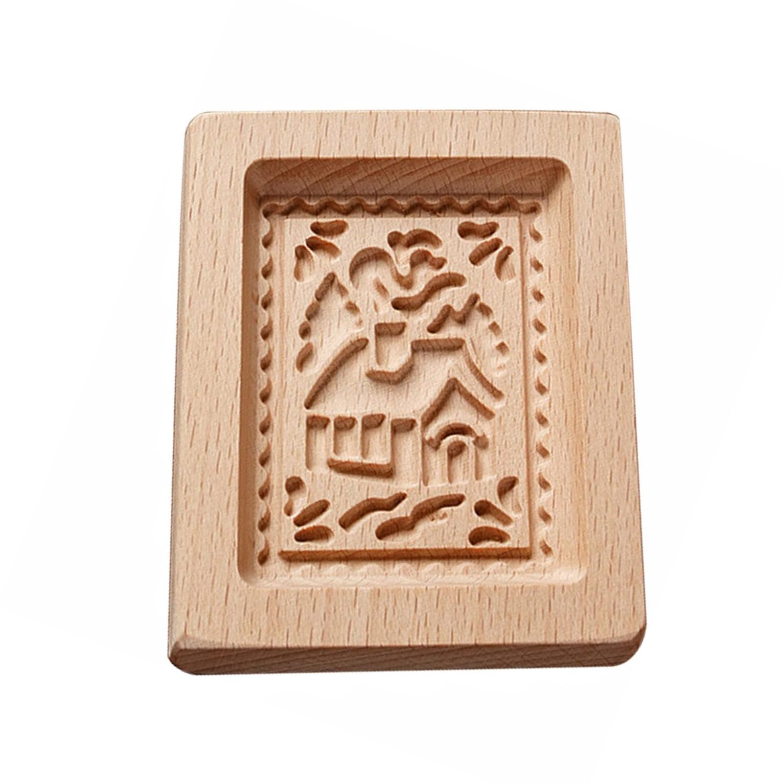 Msioytog Multipurpose Wooden Biscuits for Baking Enthusiasts User Friendly Design Easy to Cleaning Ideal for Family Baking Retro Stamps