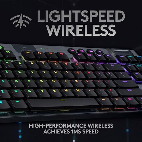 Miniatura 2 de Logitech G 915 TKL Tenkeyless Lightspeed - Teclado mecánico RGB inalámbrico para juegos opciones de interruptor de perfil bajo LIGHTSYNC RGB soporte