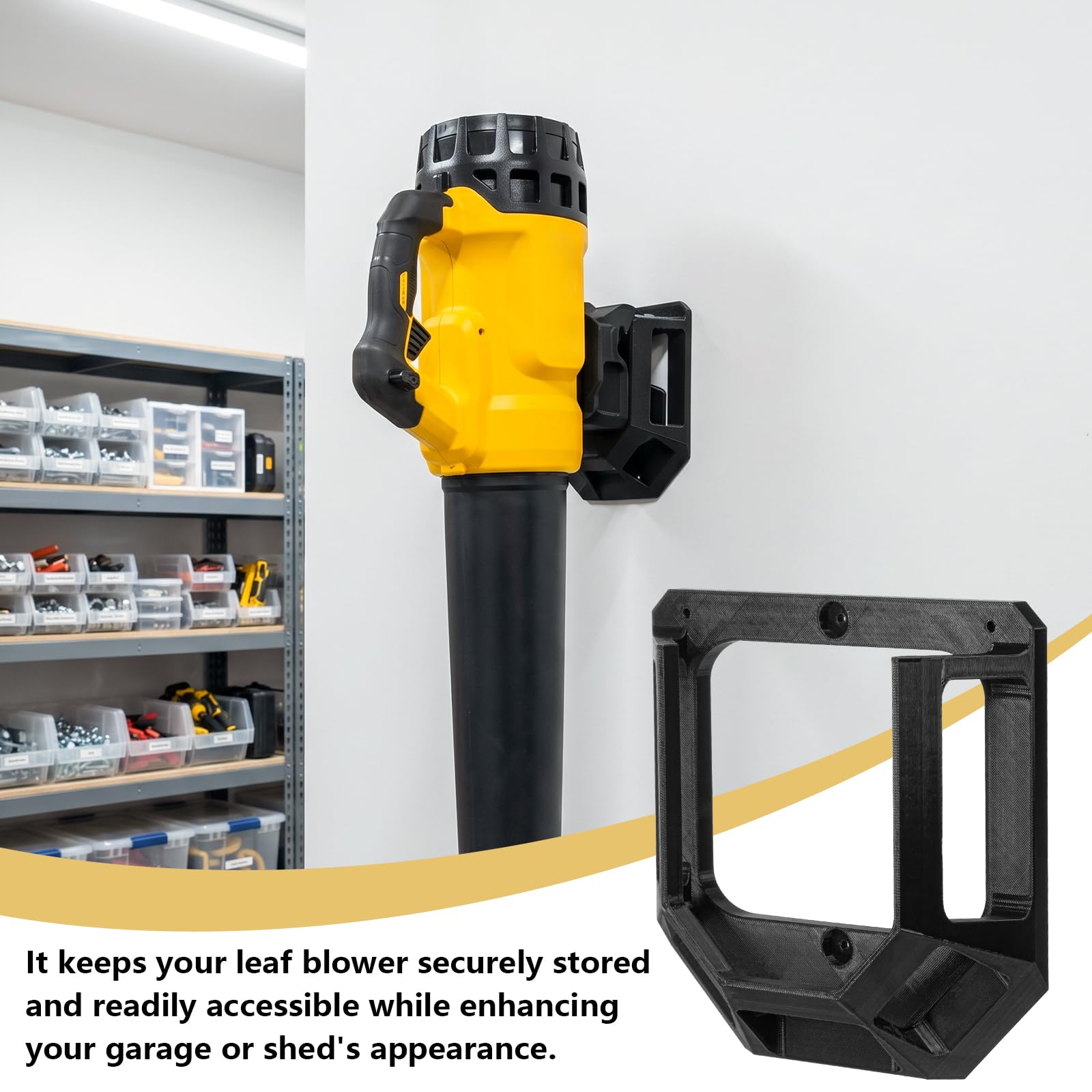 Soporte de pared para sopladores de hojas inalámbricos de 20 V, estante de almacenamiento compatible con herramientas DEWALT y otras marcas principales