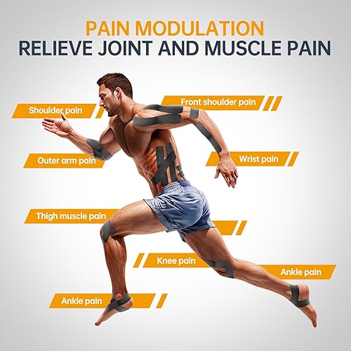 Miniatura 3 de Dimora Kinesiology Tape - 4 rollos de cinta atlética de algodón elástico, 65.6 pies, 80 tiras precortadas en total, cinta adhesiva deportiva de