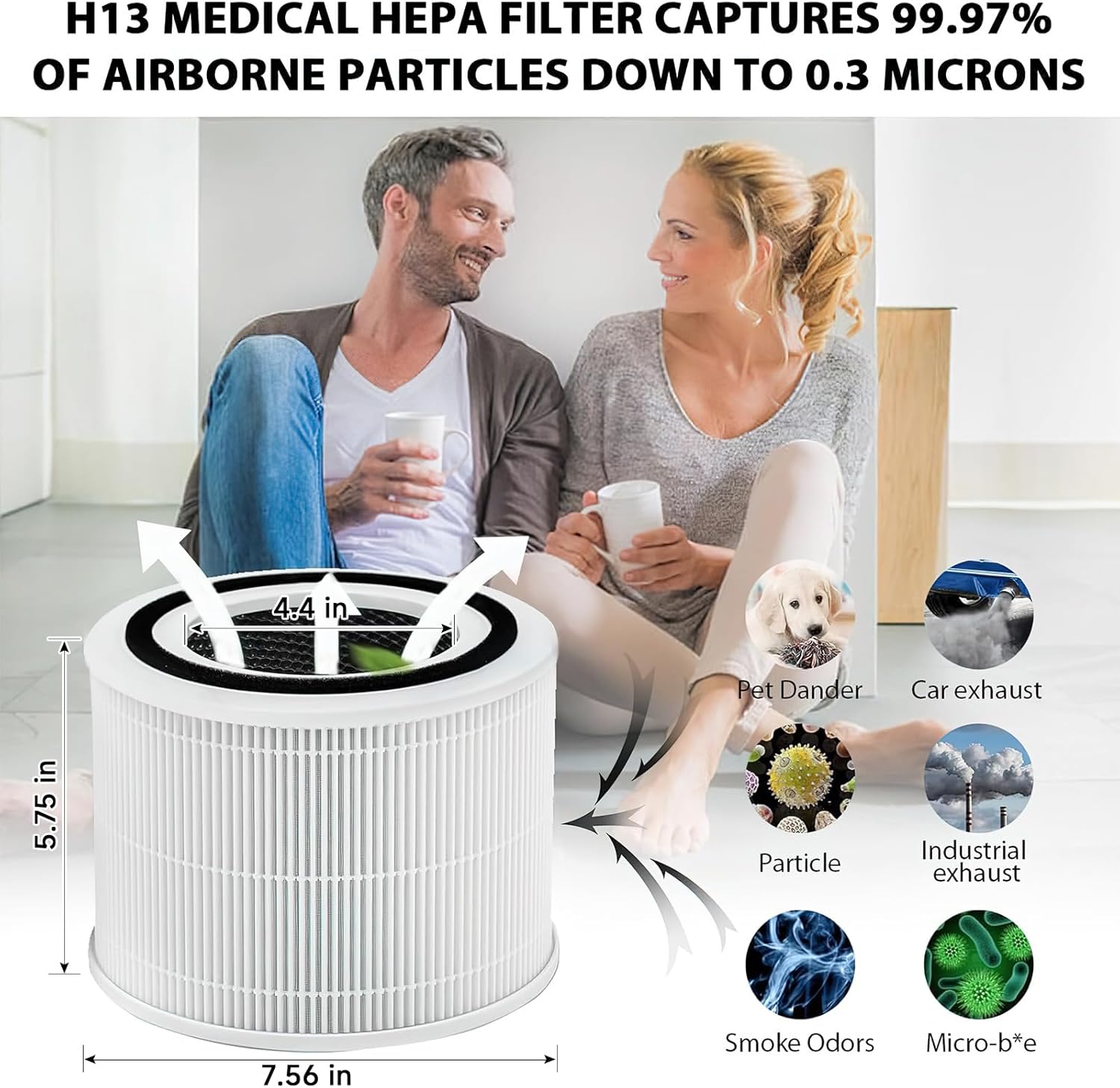 Core 300 Replacement Filter for LEVOIT Core 300,Core 300S,Core P350,Core300-P, Core 300 Replacement Filter,3-in-1 H13 True HEPA & Activated Carbon Filter, Core 300-RF,2 Pack - Image 9