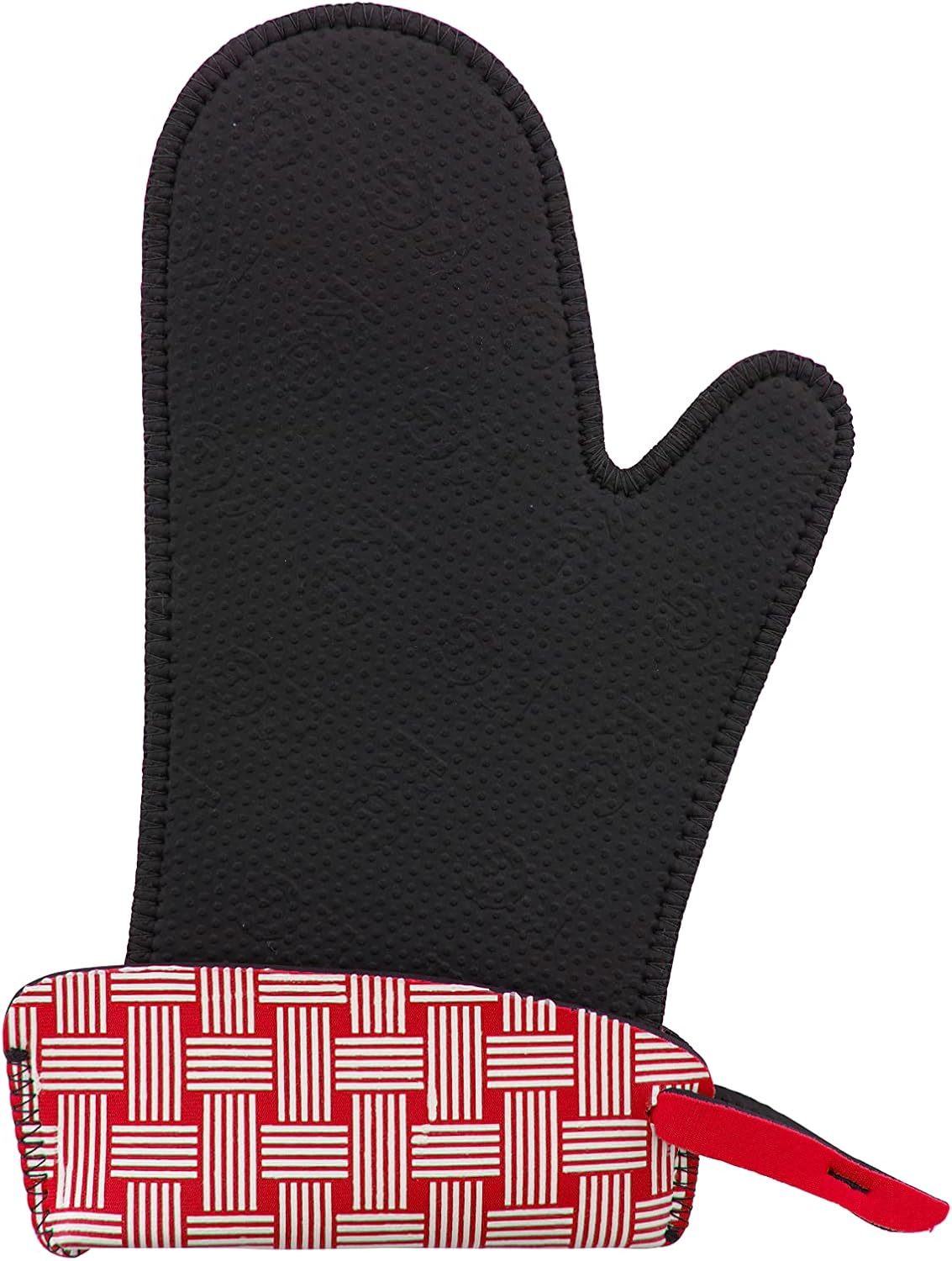 Kitchen Grips Chef's Mitt, Large, Cherry/White Woven