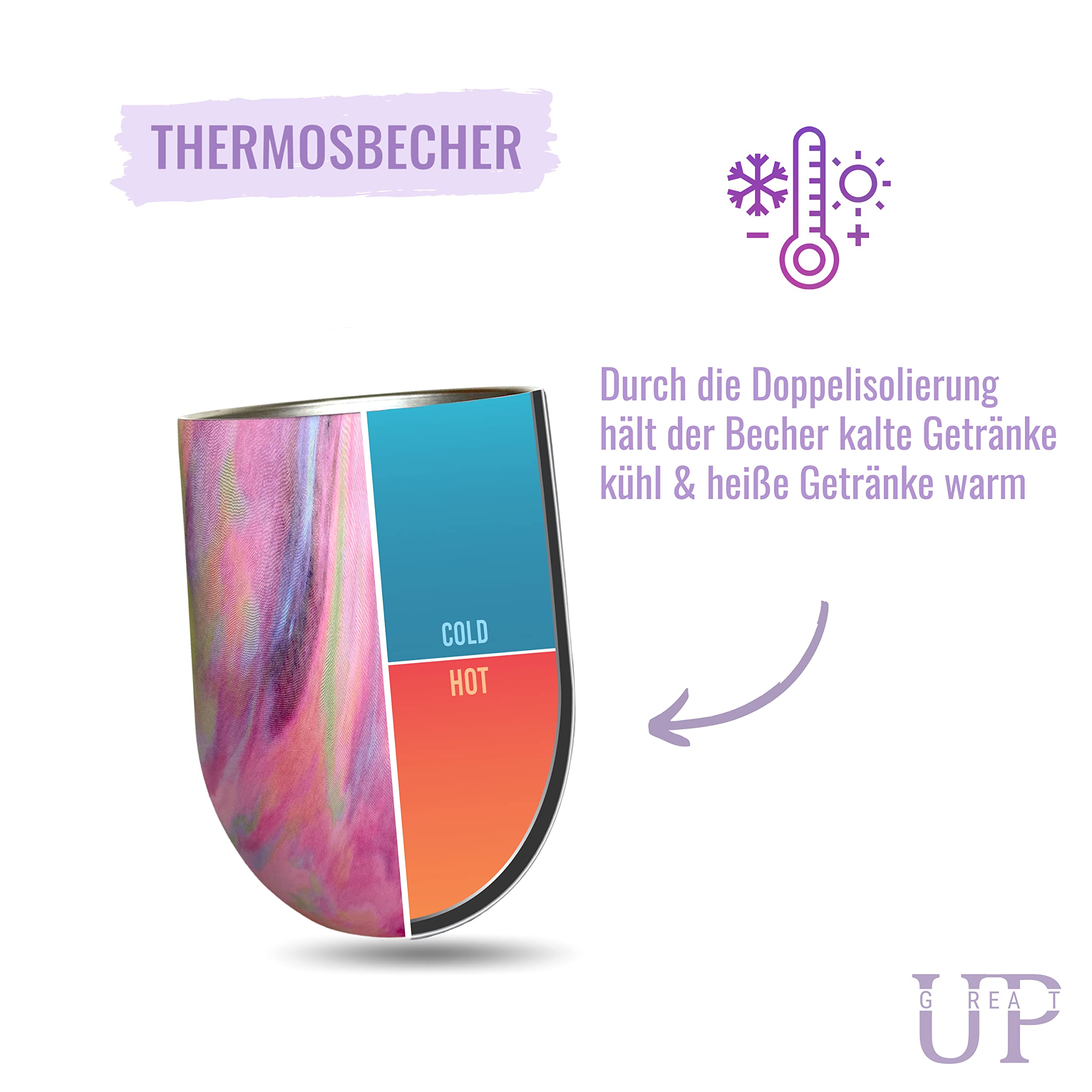 Bicchiere Termico You Are Awesome - Acciaio Inox 350ml Con Coperchio, Regalo Divertente Rosa Oro - Foto 9