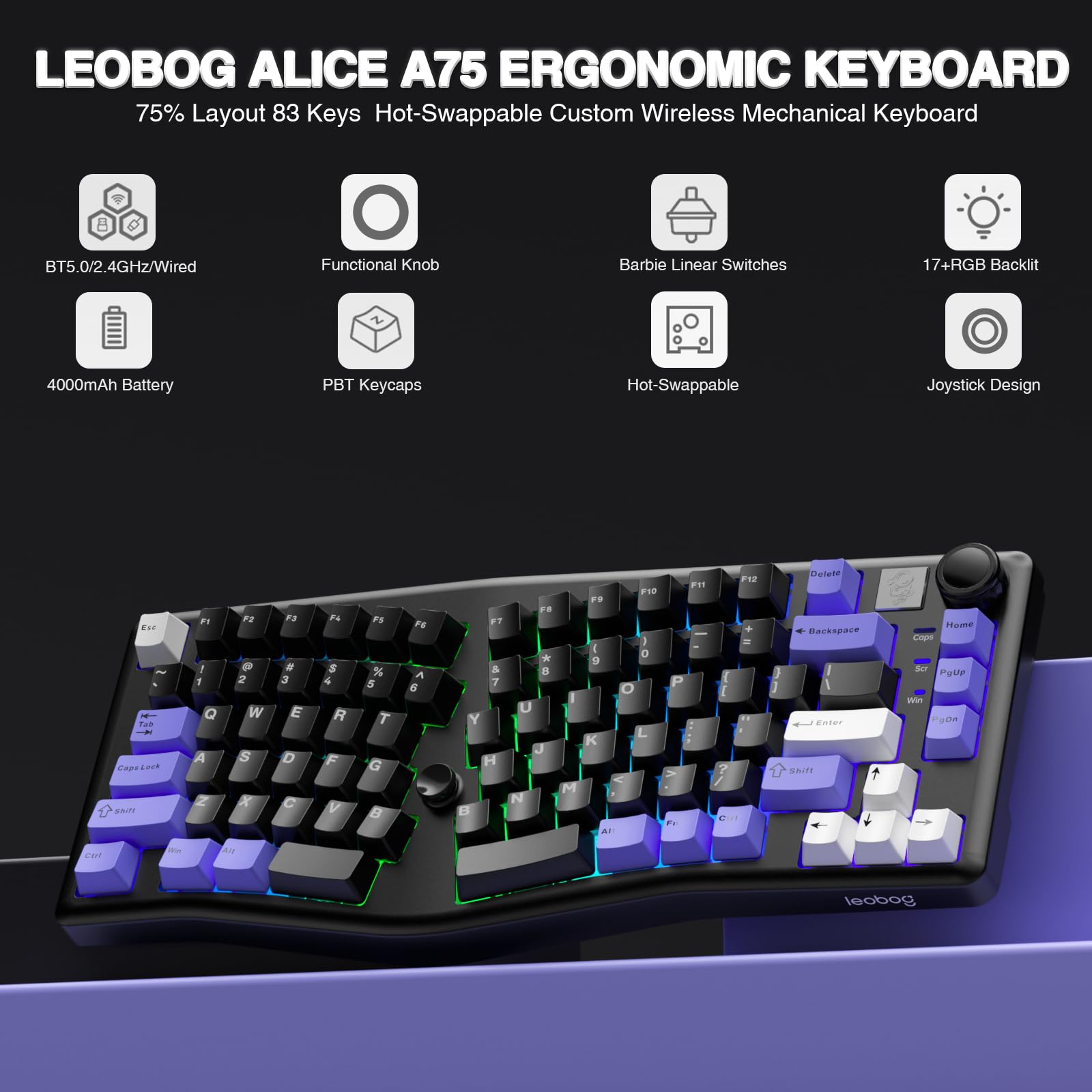 Leobog A75　Aliceレイアウト Amazon | OUSEITECH LEOBOG A75 アリスレイアウトキーボード