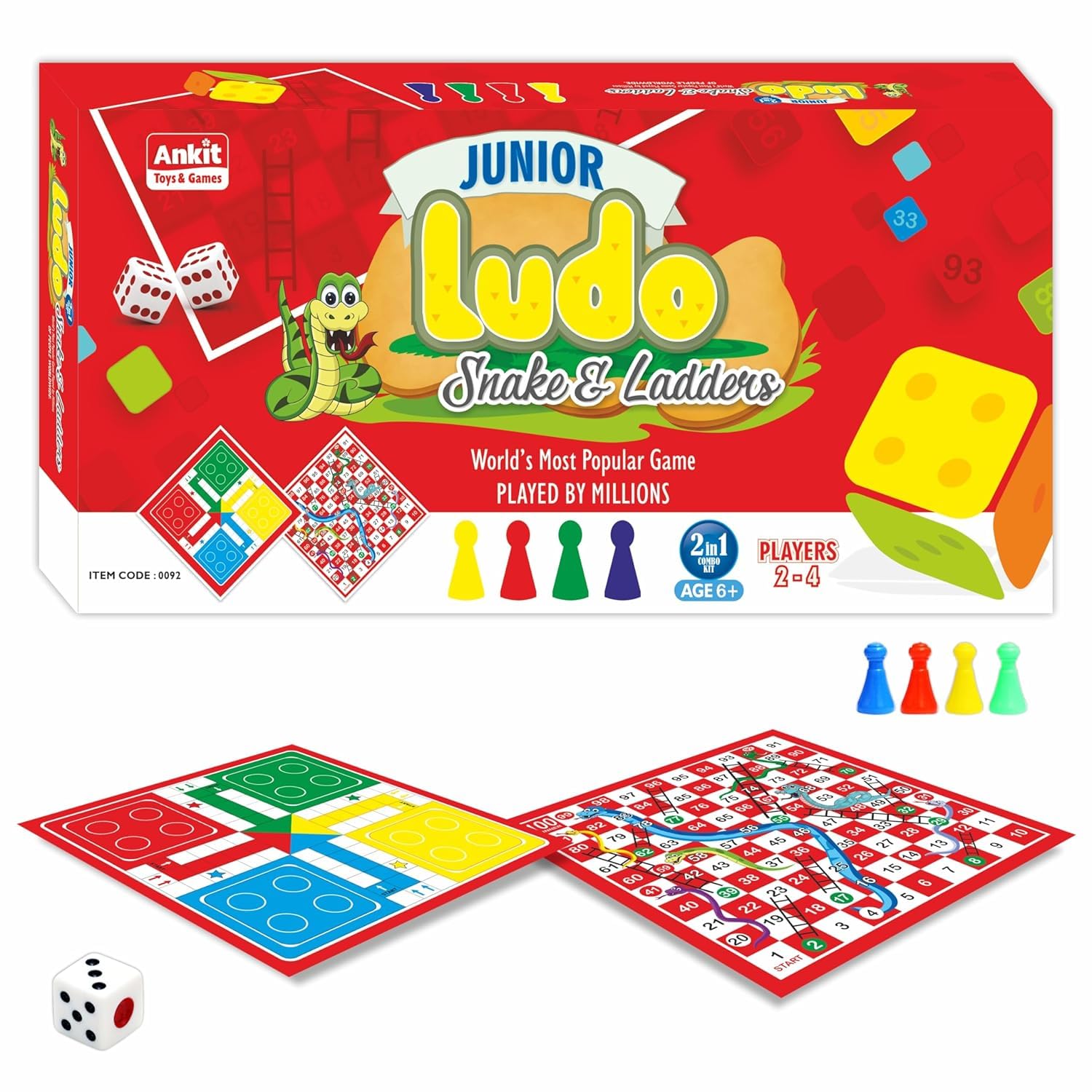 Color — Ludo, Snake and Ladder Pack for Kids, Fun and Educational Learning Set, Family Board Games, Creativity Boosting Toddler Activity Kit — Age 6+