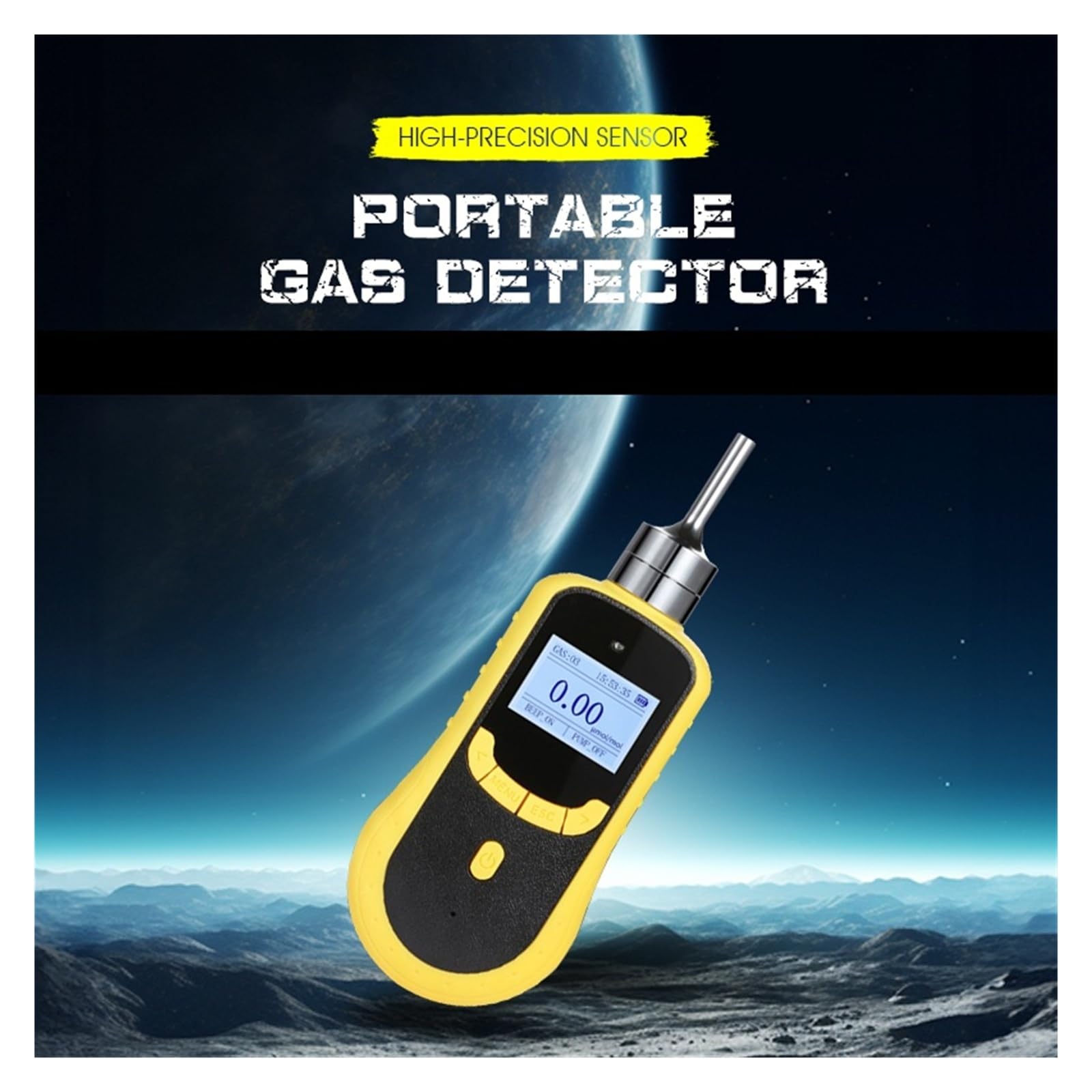 Przenośny detektor gazu C2H4 z czujnikiem PID, wyświetlaczem LCD, analizatorem wycieków gazu 0-10 000 ppm do pracy i domu Szybkie monitorowanie