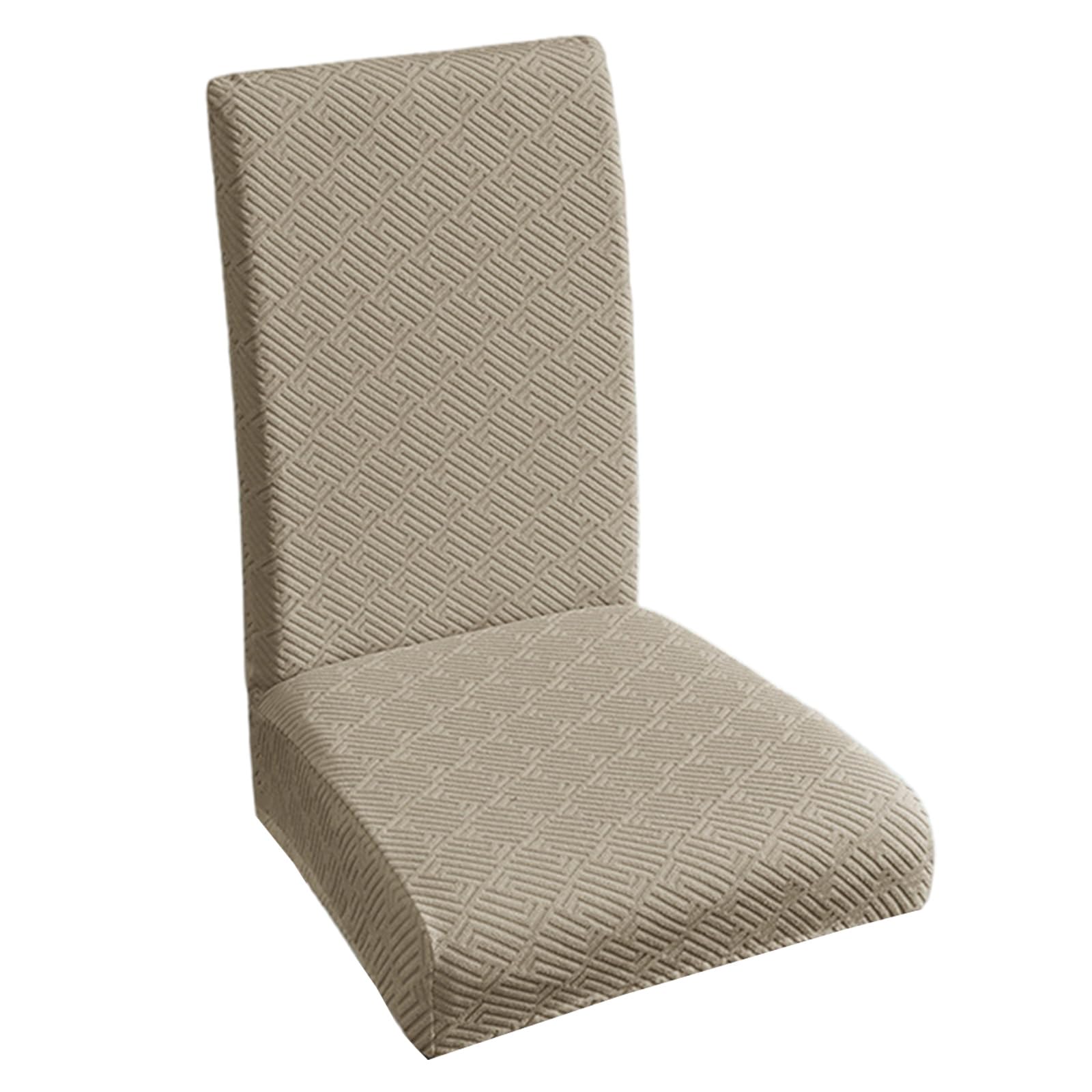Elnwnnkc Khaki Elastics Jacquards Waterproofs Chair Covers Stretchable Fabric For Home Restaurant Use Mazes Washable Polyester Spandex Blend Elastics Mazes Pattern Chair Slipcover