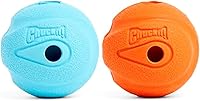 Chuckit! Whistler Ball Dog Toy Medium 2.5 Inch 2-Pack for 20-60 lb Dogs - Whistling High-Bounce Fetch Toy