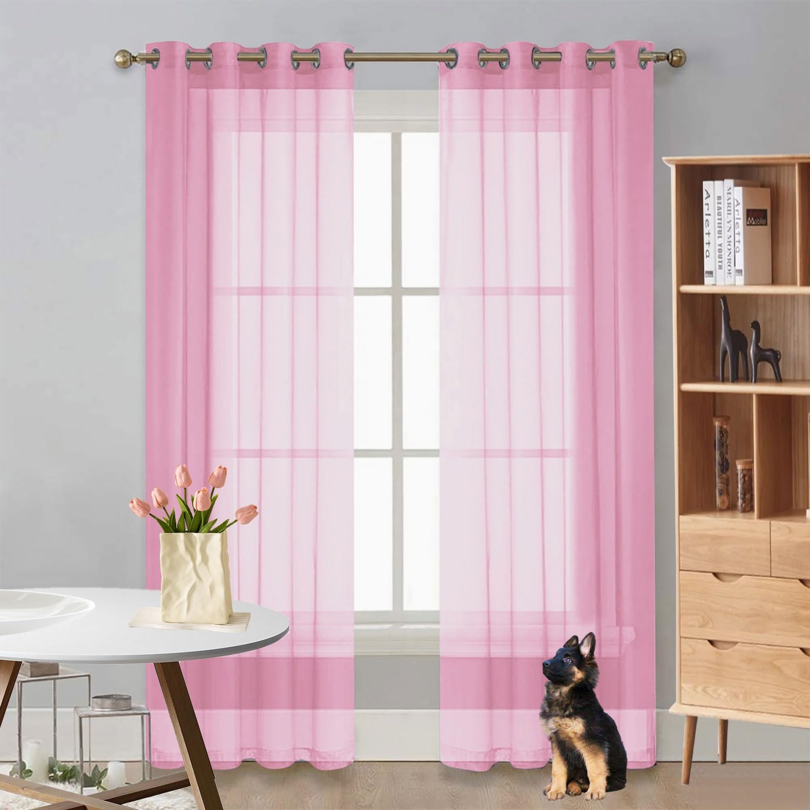Rideaux occultants roses anti-UV | Isolation et tulle déco