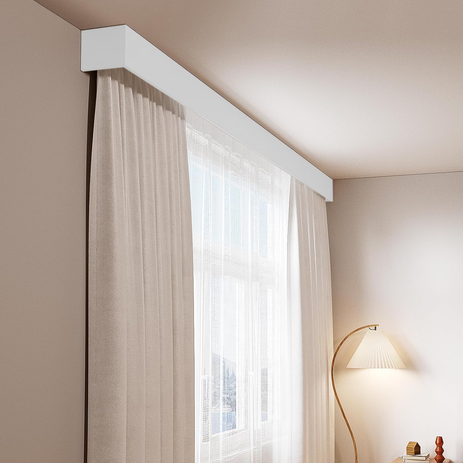 Amazon.com: MaKefeile Metal Curtain Track System Custom Curtain Box ...