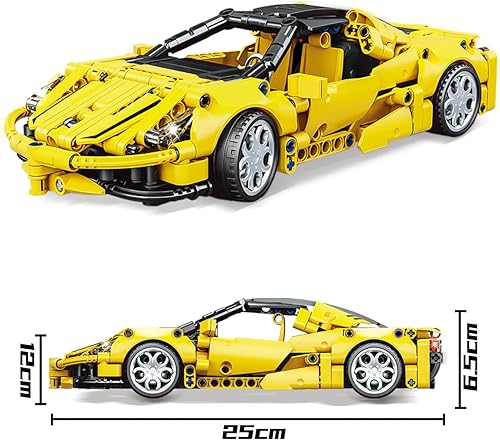 Miniatura 4 de SIENON Technic Super Sports - Kit de construcción de autos de carreras de juguete para atrás, vehículo de carreras, modelo coleccionable de