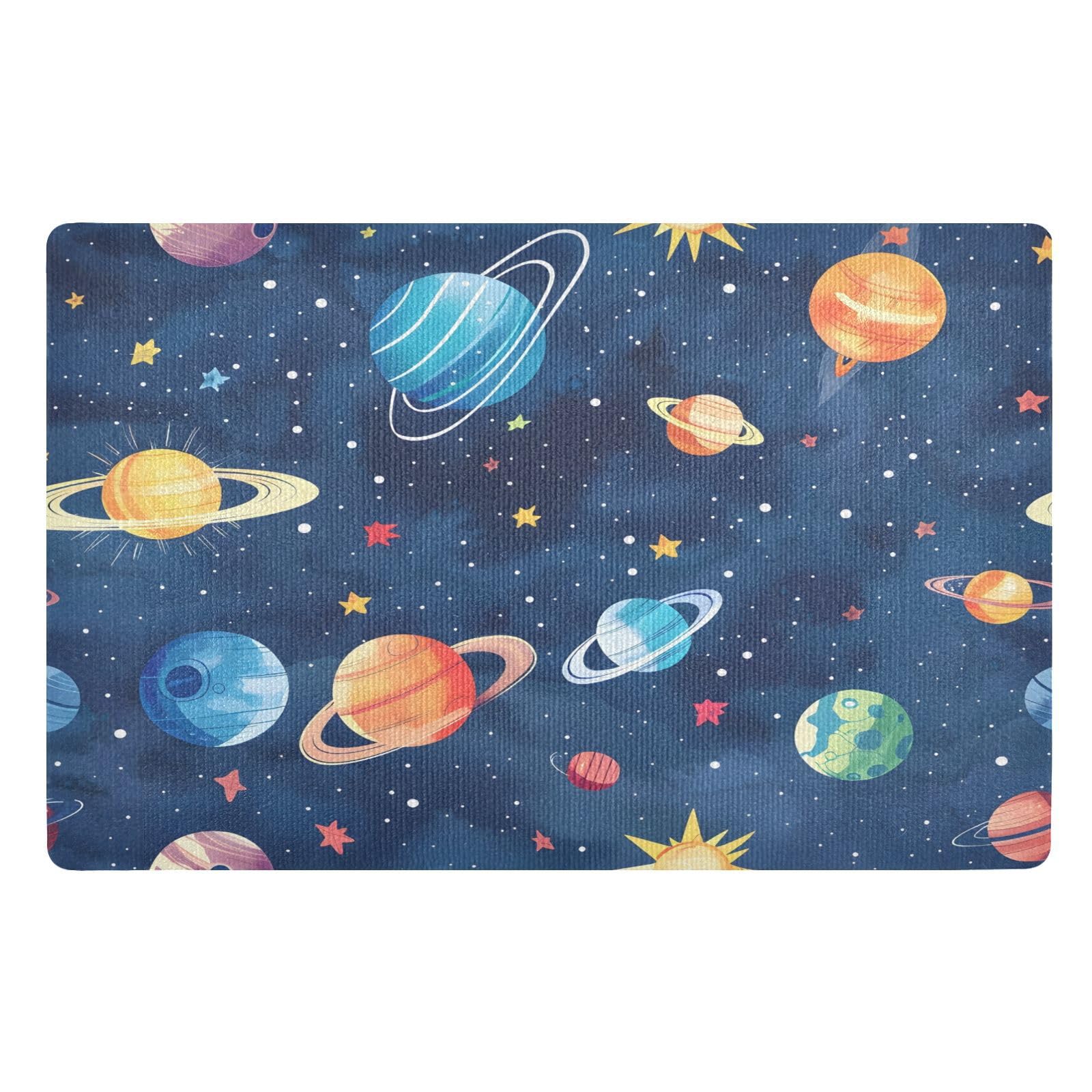 Paillasson d'intérieur lavable absorbant antidérapant système solaire 50x80 cm