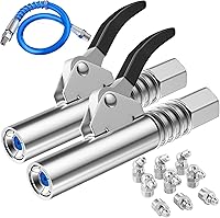 Vista 7 de Grease Gun Coupler Grease Gun Fittings Quick Lock and Release Lube Heavy Grease Gun Nozzle Tips Coupler Compatible with All Grease Guns 1/8" Npt End