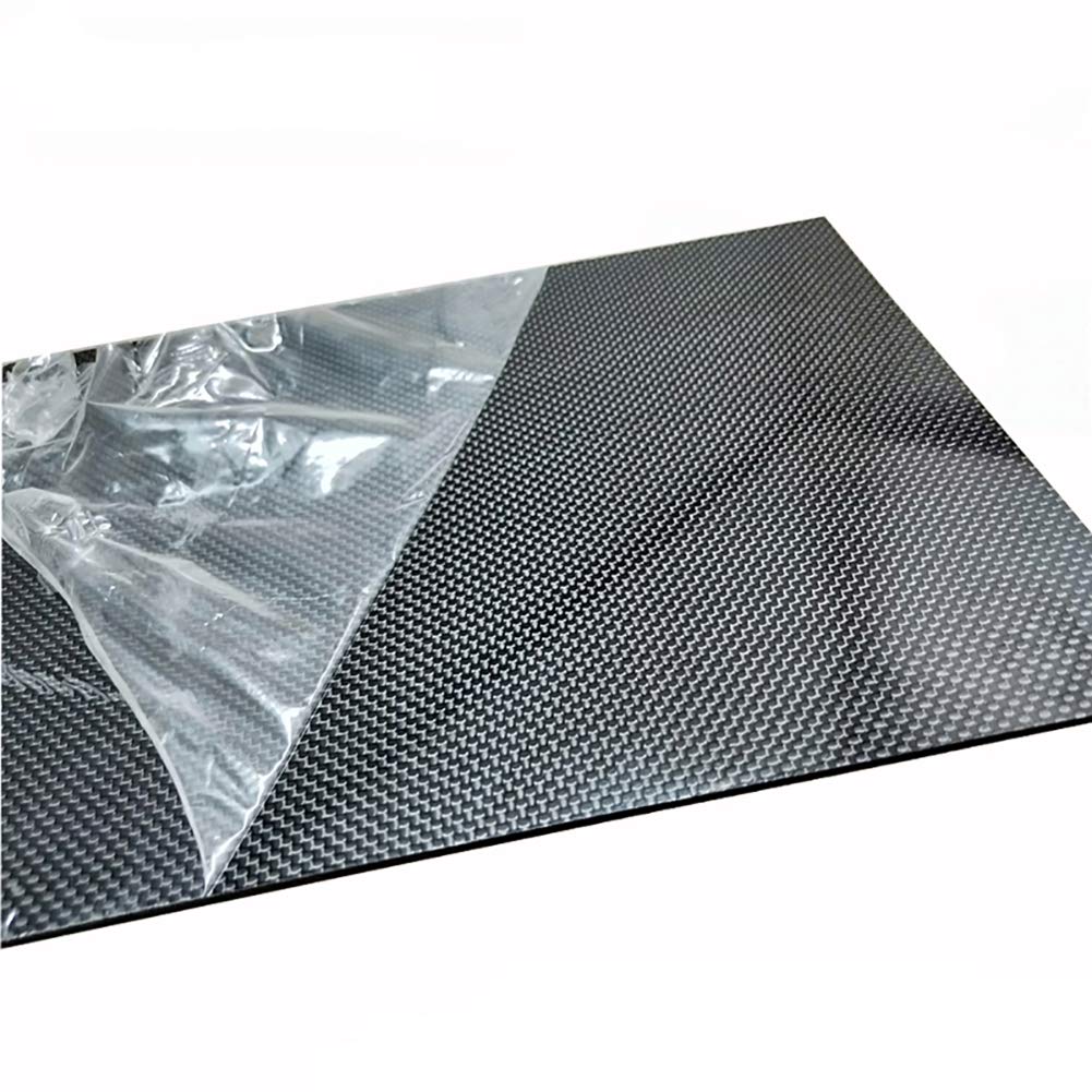 Plaque en fibre de carbone 4 mm x 200 mm x 600 mm, utilisation pour cadre de drone, etc. (tissage sergé, brillant)