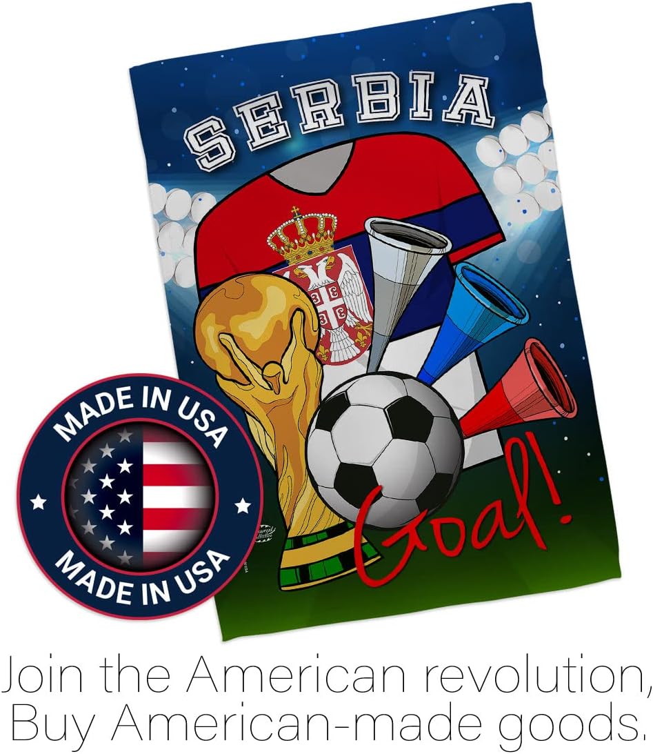 World Cup Serbia Flags Serbian Banner Room Wall Art Flag Poles For Outside House Patio Porch Lawn Garden Stand Tapestry Yard Signs FIFA Gifts Sports Fan Trophy Soccer Game Football Made In USA