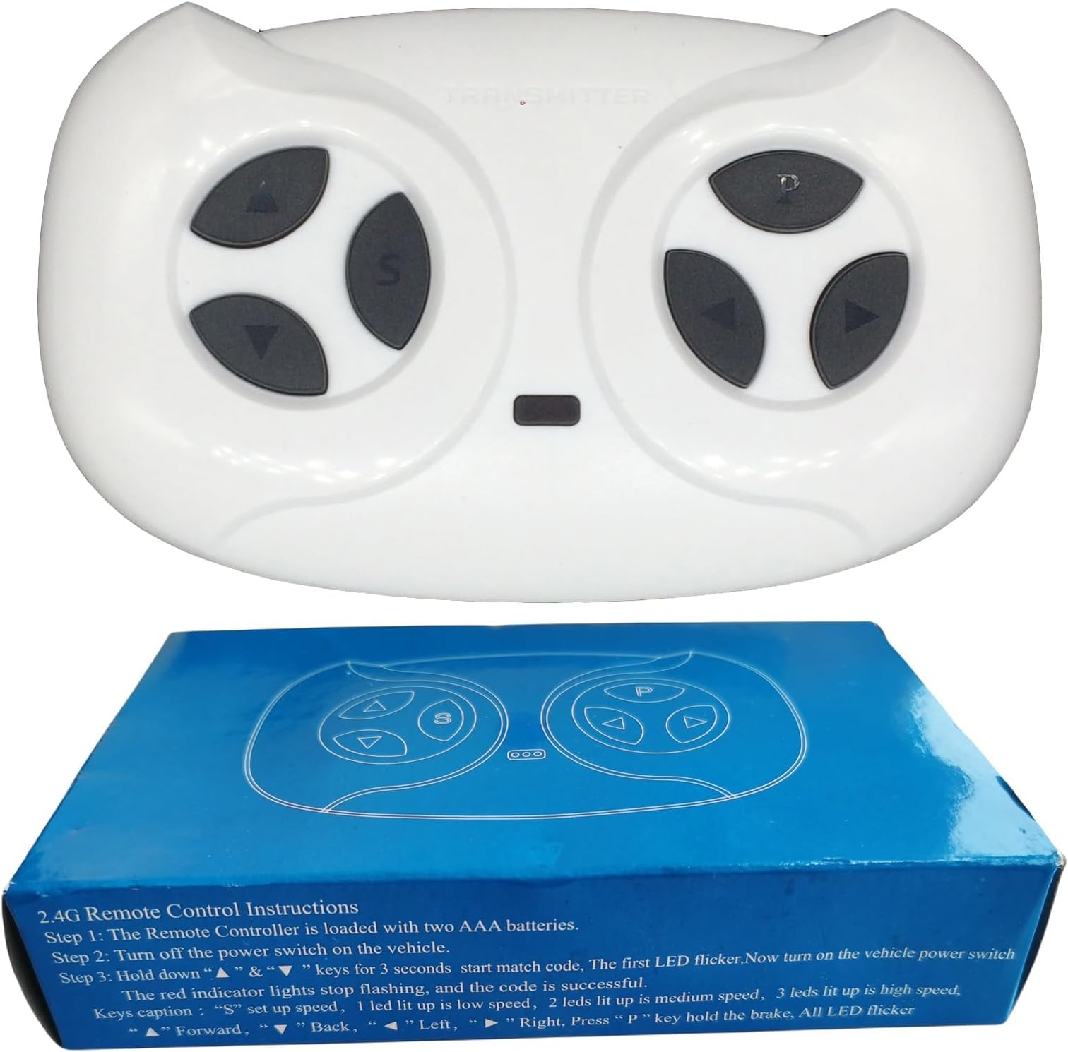 JR1602FCC 2.4G Bluetooth Remote Control Transmitter for Ride On Toys Power Wheels Electric Car Replacement Parts with White RC 12V Remote Controller Box SUV Truck JR1602 Big Steering Wheels