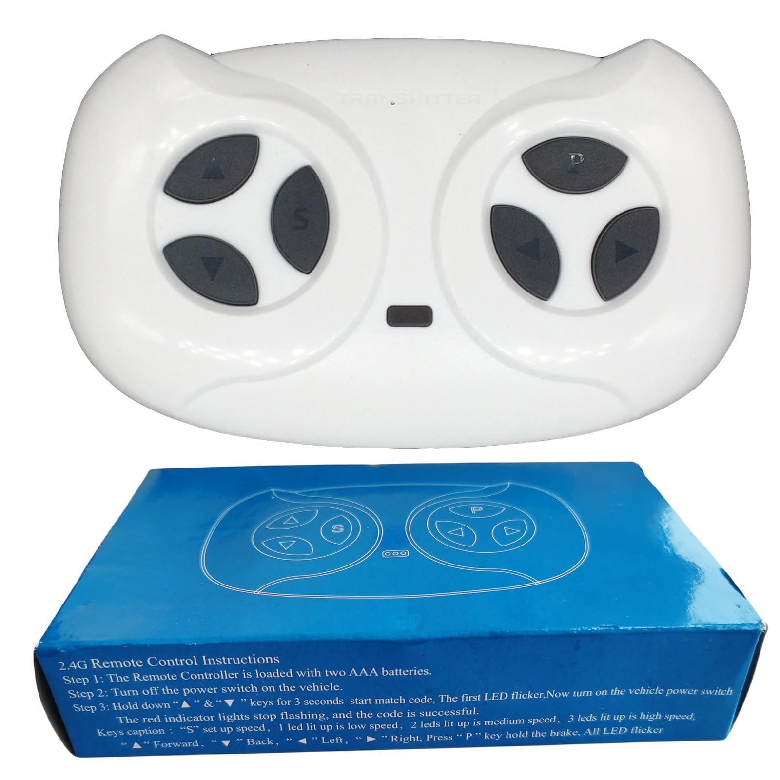 LANYINDI 2.4G Bluetooth Remote Control Powered Transmitter for Kids RC Start Ride On Toys Electric Car Replacement Parts with White RC 12V Remote Controller Box SUV Truck JR1602 Big Steering Wheels