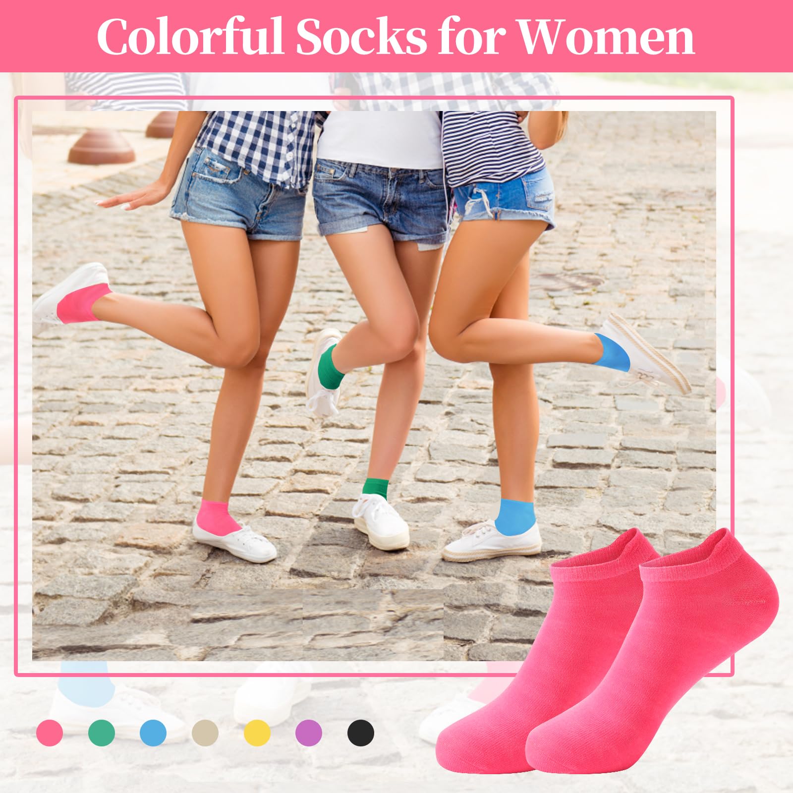 150 Paar Damen-Knöchelsocken, bunt, niedrig geschnitten, Knöchelsocken mit Lasche, leichte Sportsocken, Großpackung für Damen, Herren, Mädchen, 30 Farben, Einheitsgröße