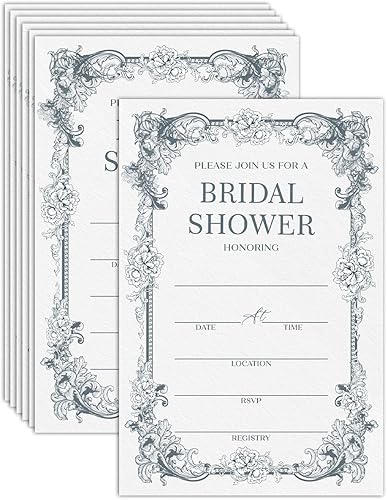 Invitaciones florales vintage para despedida de soltera, suministros de recepciones de fiesta nupcial en acuarela, invitaciones de 4 x 6 pulgadas