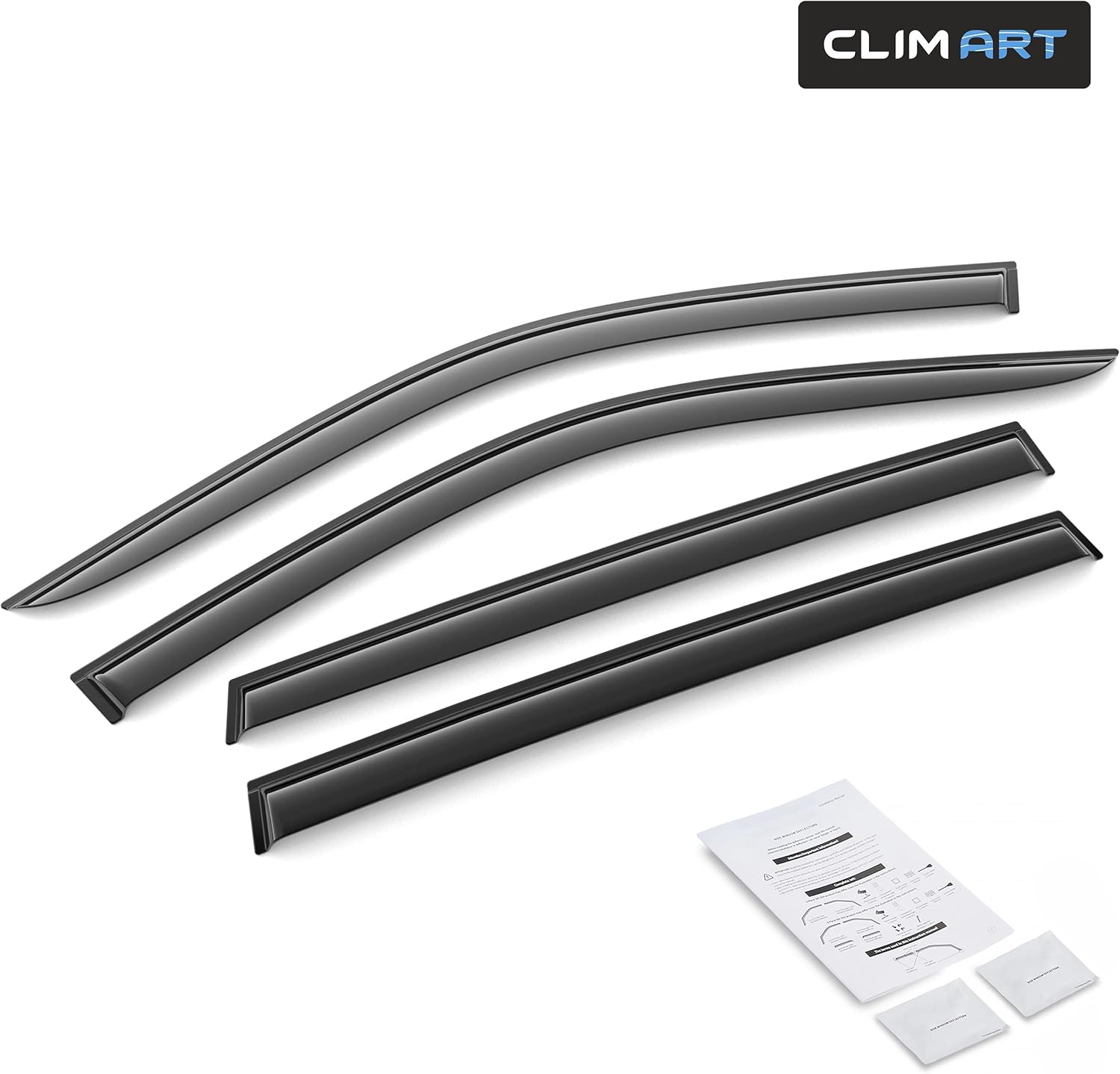 CLIM ART Incredibly Durable Rain Guards for Honda Pilot 2016-2022, Original Tape-on Window Deflectors, Vent Deflector, Window Visors, Car Accessories, 4 pcs. - 416419