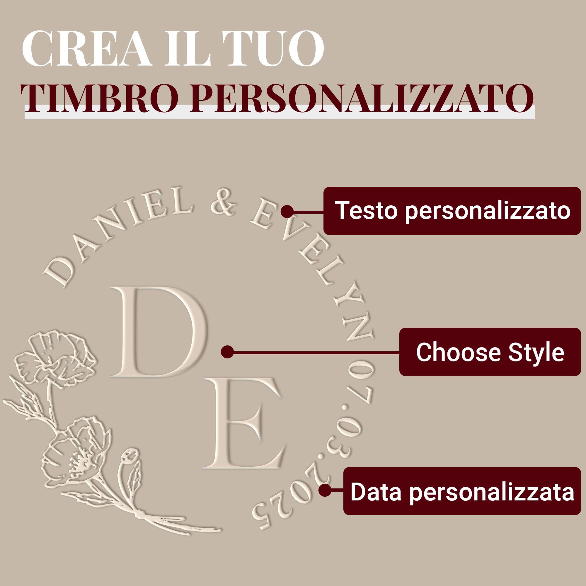 Easycosy Embosser per Libri Personalizzato, Mini Goffratrice Personalizzata con Testo, Timbri per Nome Personalizzati, Ex Libris Timbro, Idee Regalo per Carte, Biblioteche, Buste