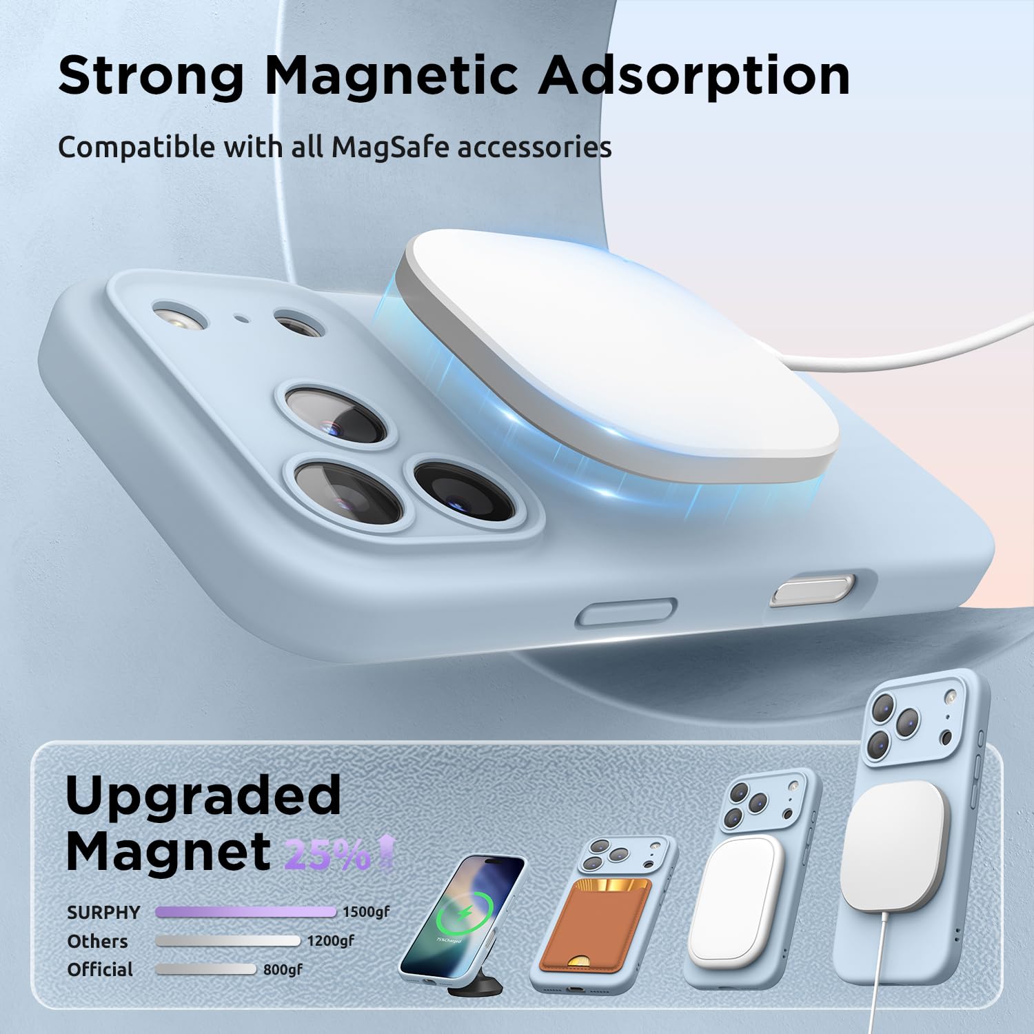 Amazon.co.jp: SURPHY iPhone 17 Pro Max 用ケース シリコン MagSafe