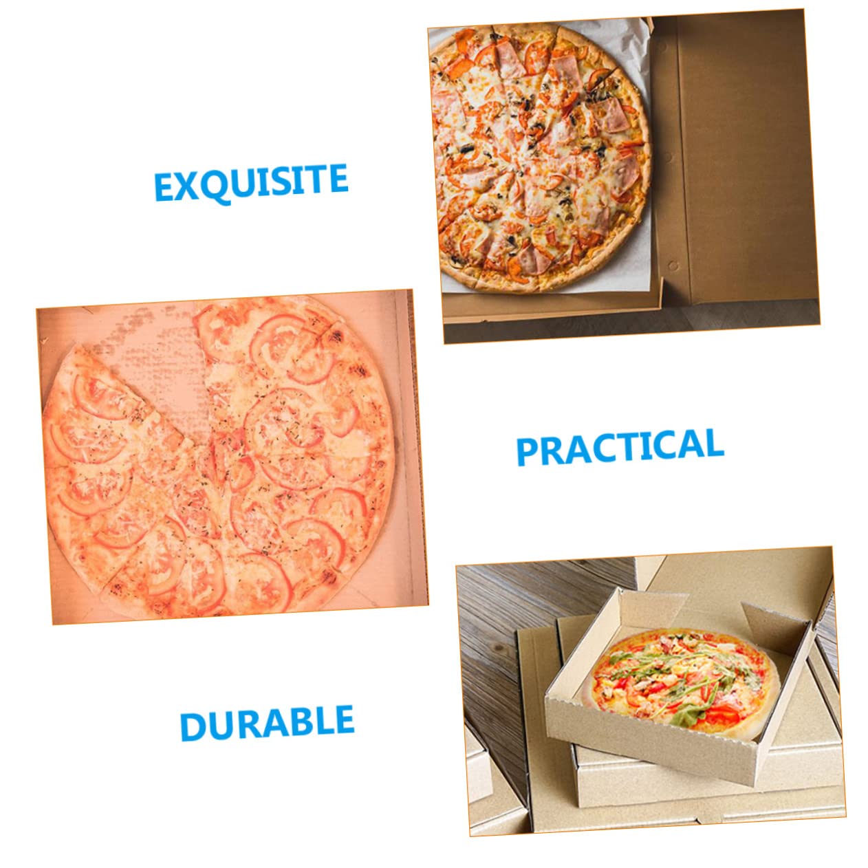 Alipis 15pezzi Scatola Pizza Quadrata in Carta Ondulata Contenitori Per Pizza Da Asporto Scatole Per Usa e Getta Scatole Asporto