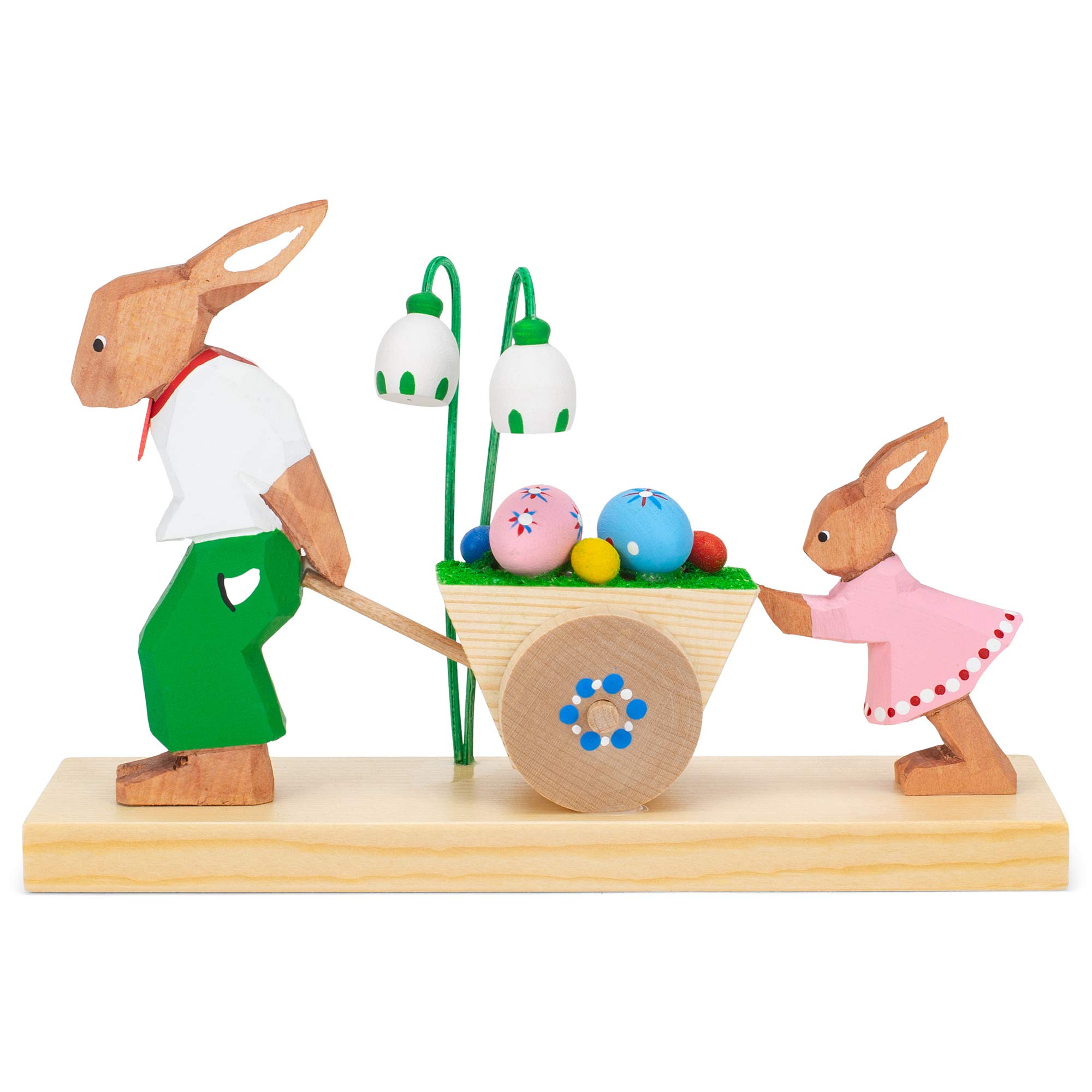 Alexander Taron 225-060 Dregeno Easter Figures-Rabbit Father and Daughter-4.5" H x 6.75" W x 2.25" D, Brown