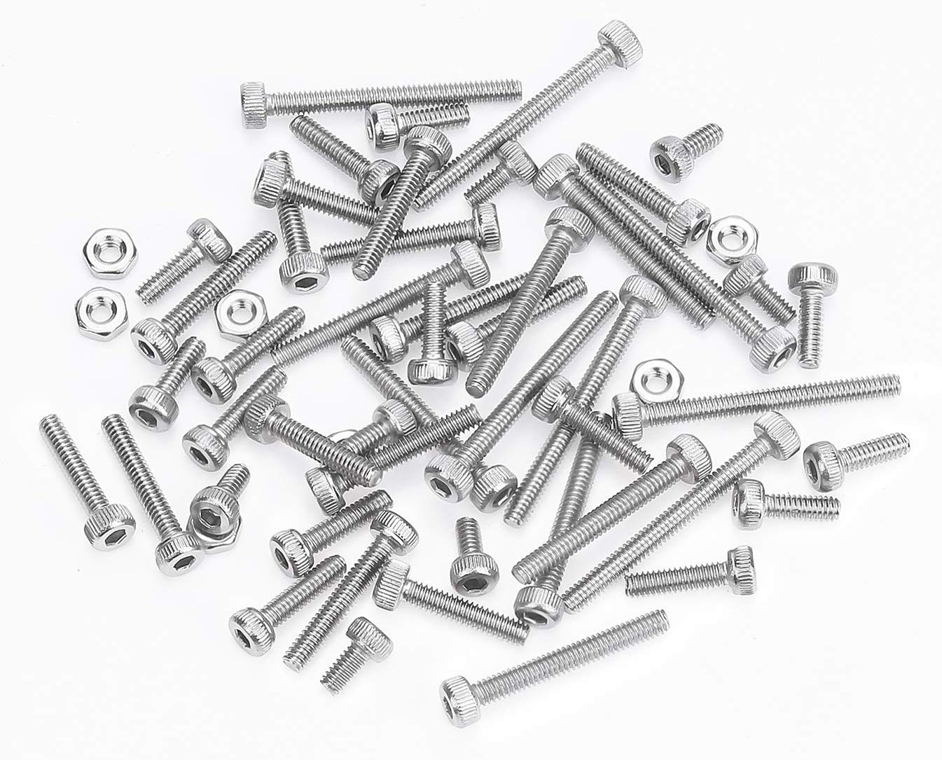 280Pcs #4-40 UNC Stainless Steel Hex Socket Head Cap Screws Nuts Assortment Kit- #4-40x 3/16" 1/4" 5/16" 3/8" 1/2" 5/8" 3/4" 7/8" 1"