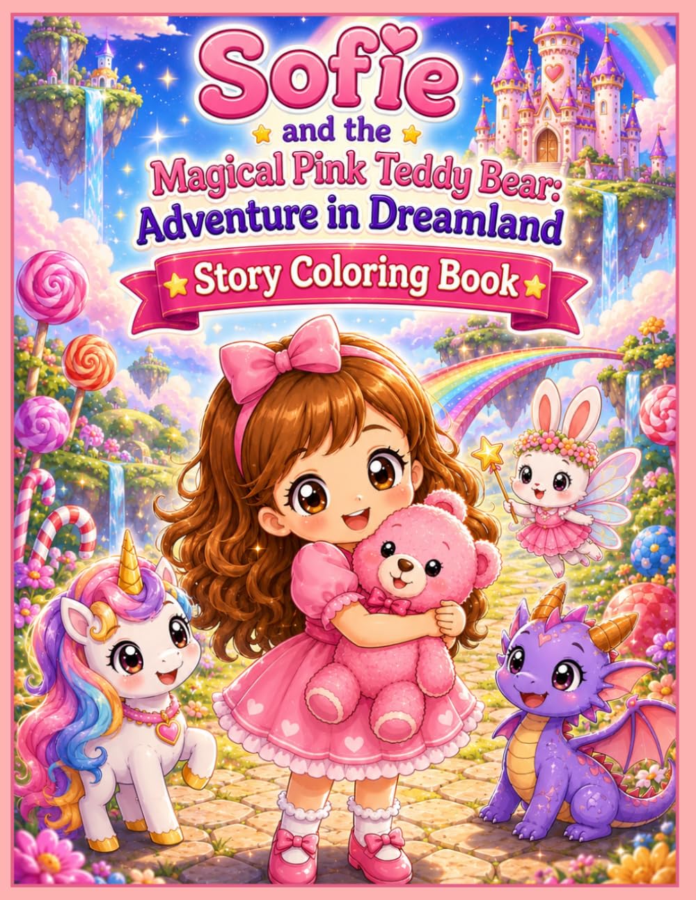 Sofie and the Magical Pink Teddy Bear: A Story Coloring Adventure Through Dreamland | Fun Fantasy Coloring Pages for Kids