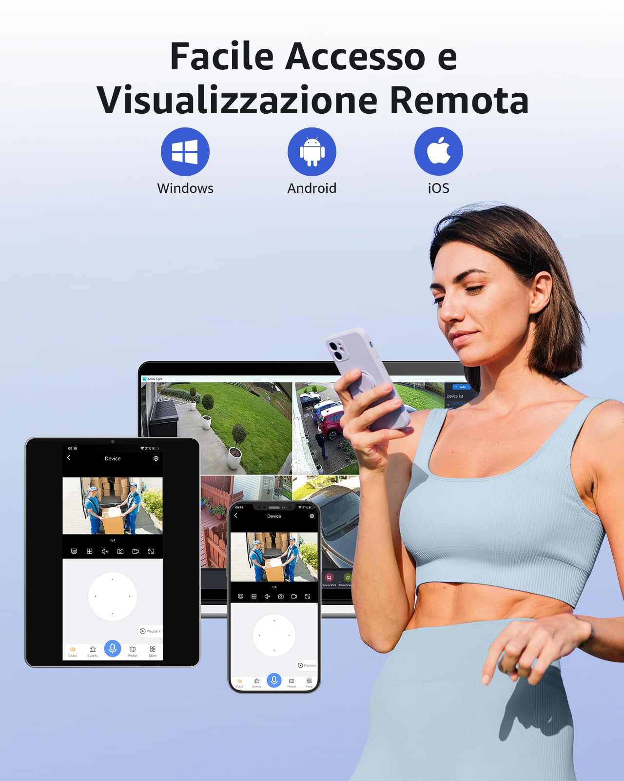 ANNKE 2K Kit Videosorveglianza WiFi, Doppia Banda 2,4/5 GHz, 4K NVR 16CH 1TB + 8x Telecamera Wi-Fi Esterno, Visione Notturna a Colori, Audio a 2 Vie, Rilevamento Persona, IP67 Alloggiamento Metallico
