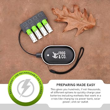 Survival Frog EasyPower USB AA Rechargeable Batteries -1.2V/1450 mAh Long Lasting Double A USB Co. - (4 Pack)