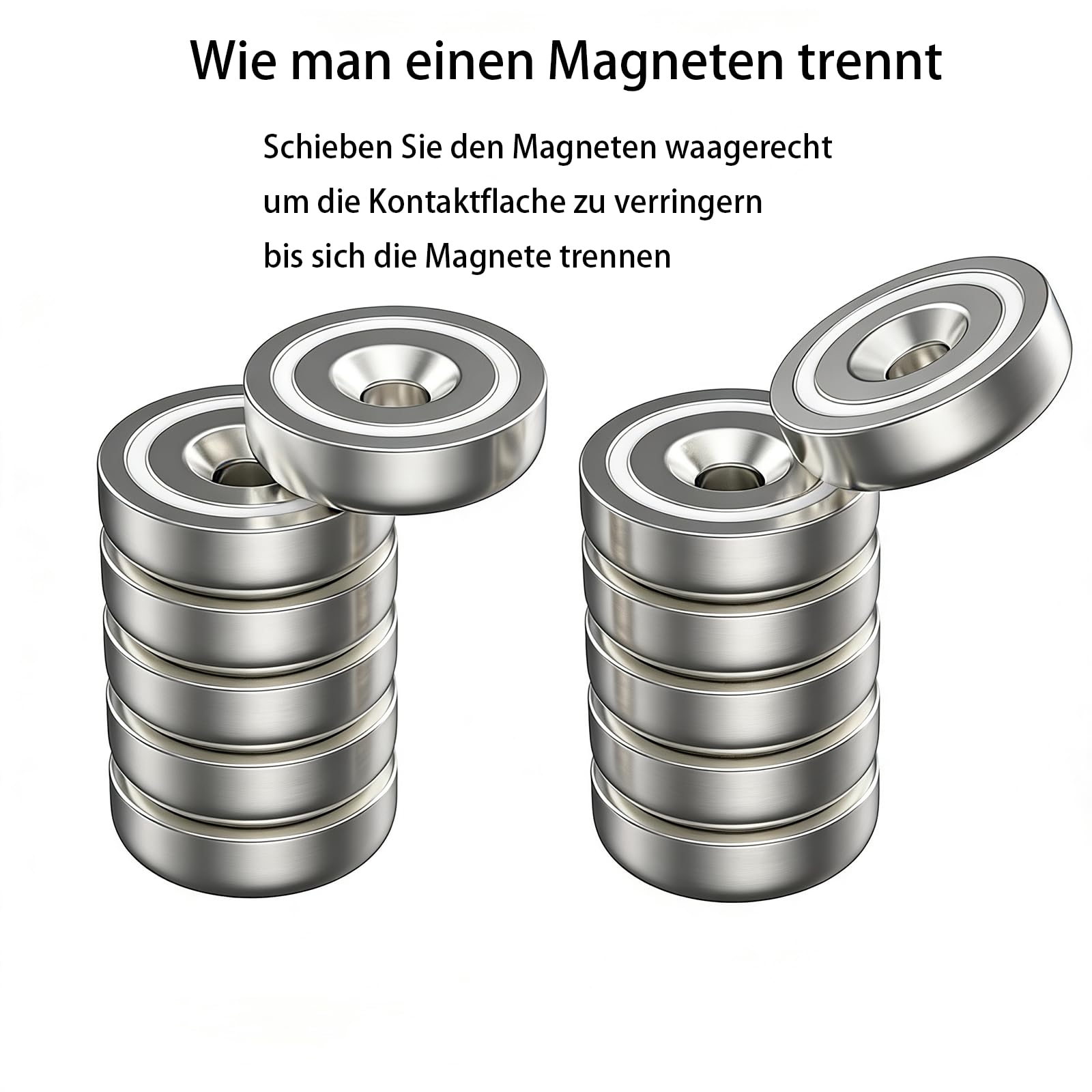 12 Stück Magnete mit Loch zum Verschrauben 25mm Starke Neodym Magnete Extra Stark mit Stahlhülse Topfmagnet Ni+Cu+Ni Beschichtet, für Büro, Werkstatt & Lager