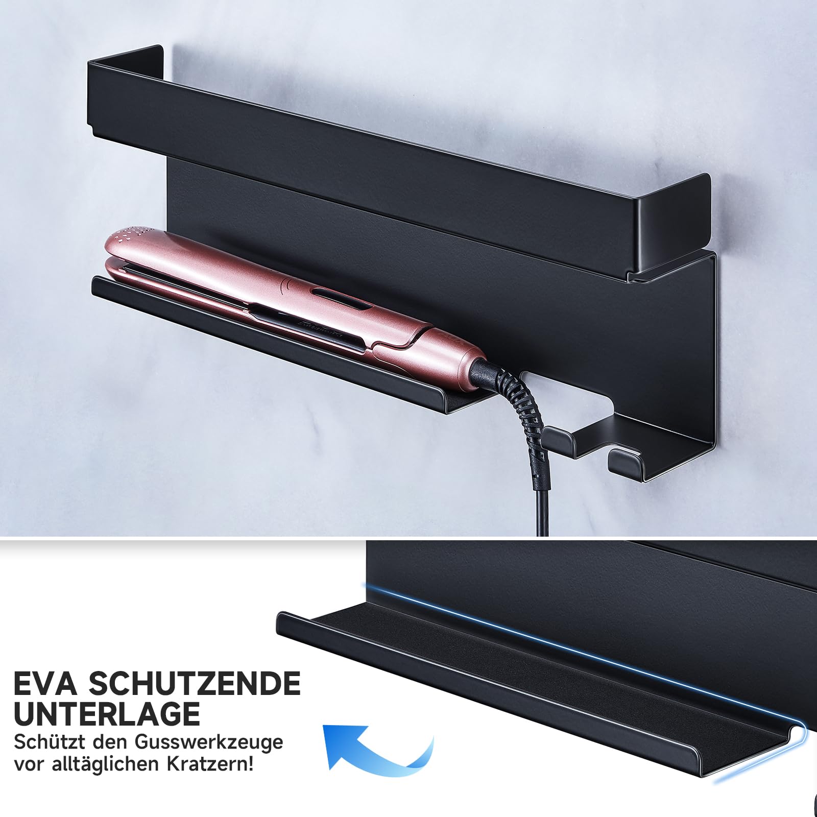 YYBO Support Mural Pour Sèche-cheveux Sans Perçage, Support