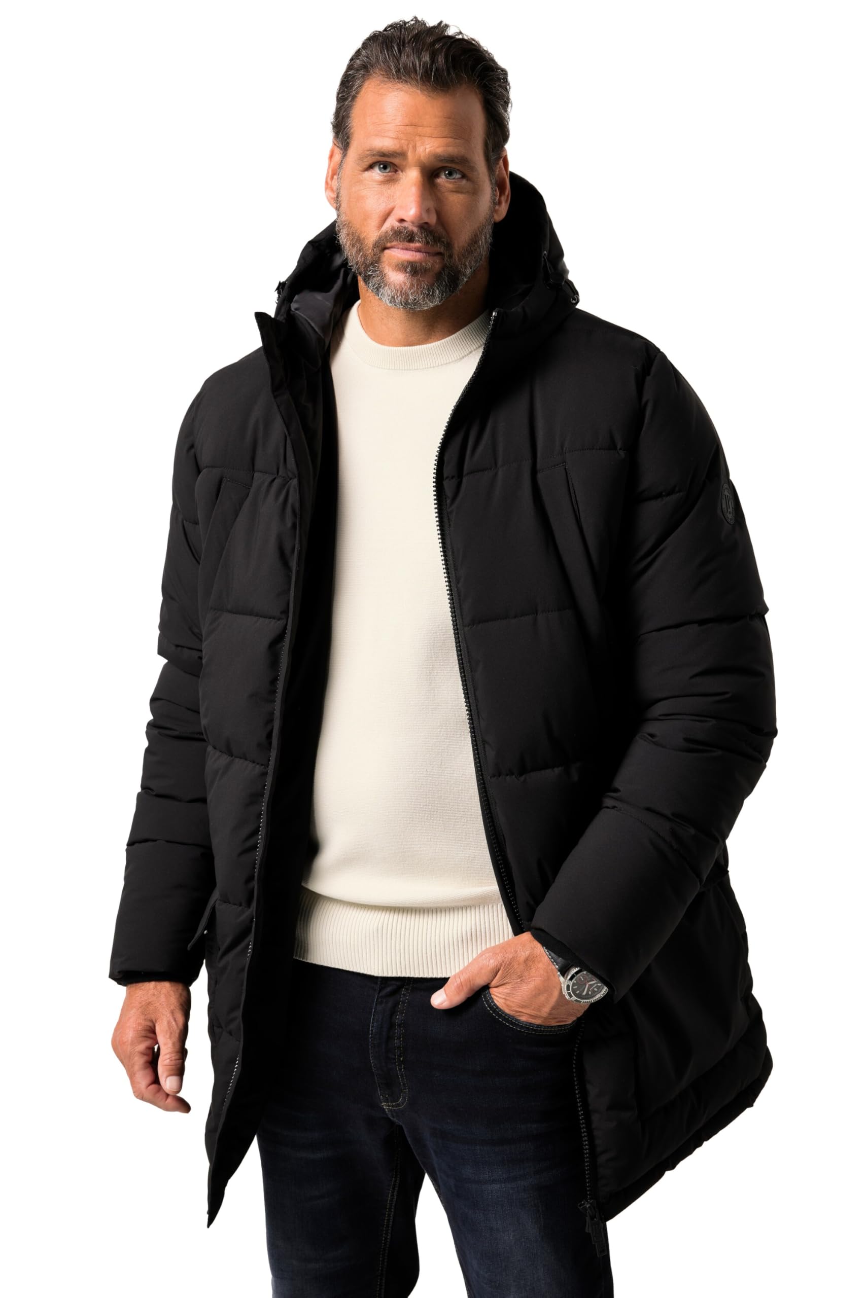 JP 1880 Herren große Größen Übergrößen Menswear L-8XL Parka, Kapuze, Steppfutter, viele Taschen 840380
