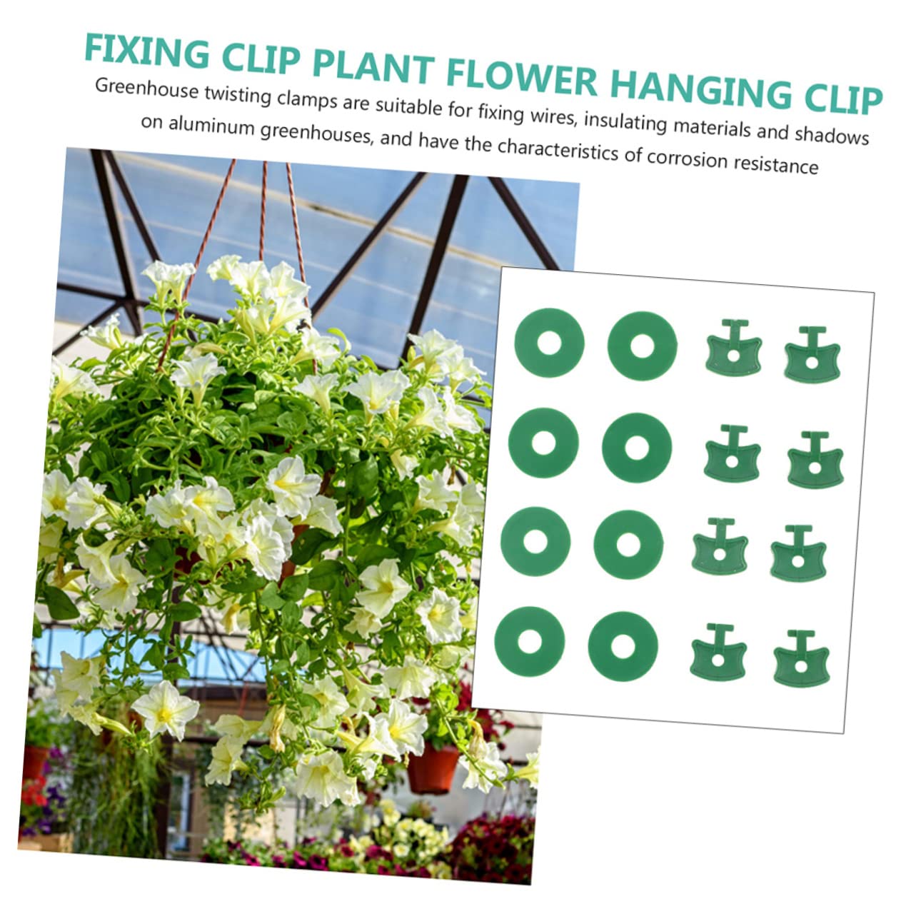 ifundom 200 Set Clip di Fissaggio per Serra Clip di Fissaggio per Piante Pianta Netto Coperture Riutilizzabile Rete Viti Clip in Serra Clip per Reti da Giardino Pp Verde