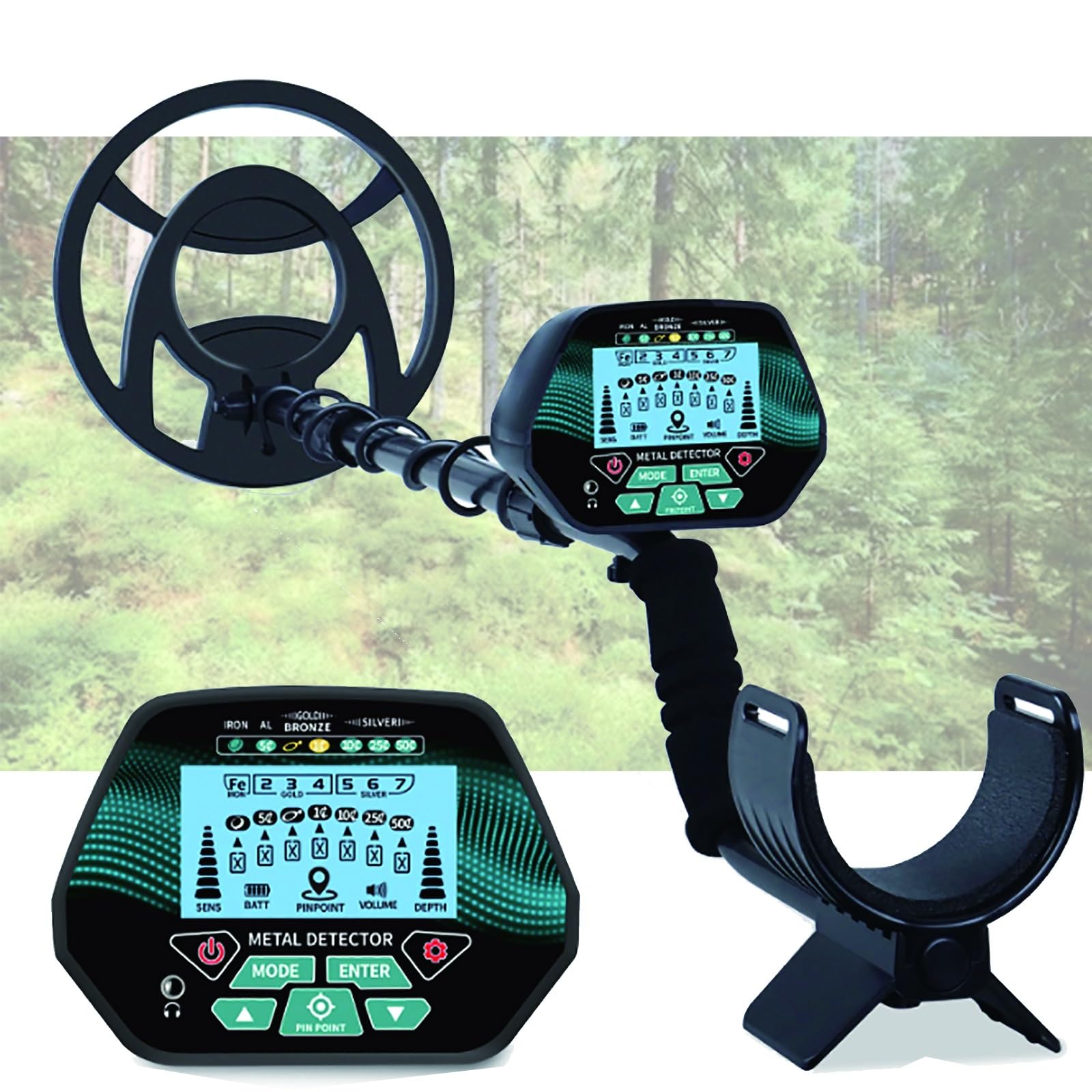 YXZQLOZ High Precision Water-proof Metal Detector for Adults Professional Treasure Hunter with Backlit LCD Display, for Gold Prospecting and Archaeology Outdoors