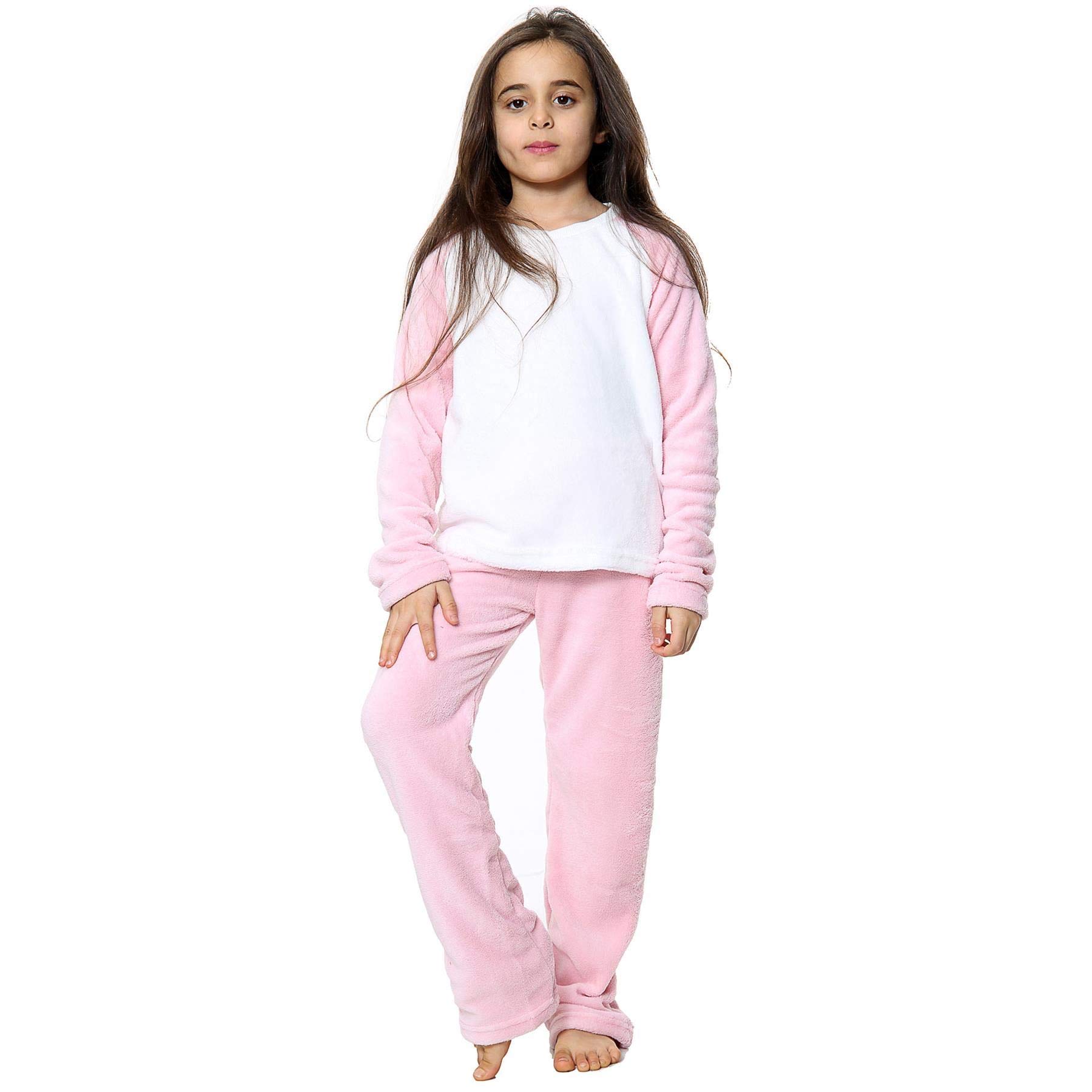 A2z 4 Kids Girls Baby Pink Pyjamas Pjs Soft Fleece 2 Piece Flannel Set - Pjs 179 ._5-6