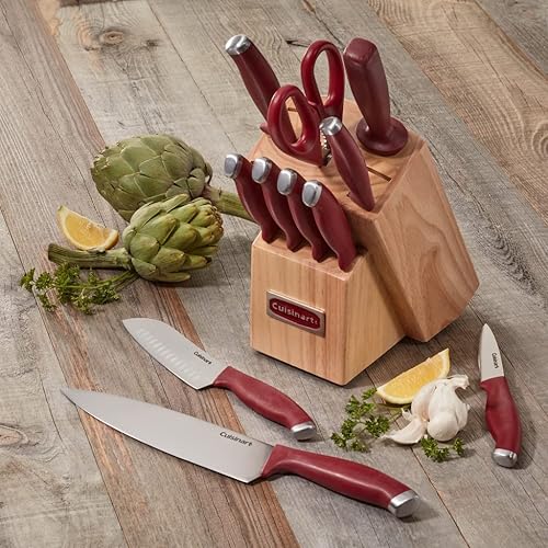 Miniatura 7 de Cuisinart C77SSR-12P Color Pro Collection - Juego de bloques de cuchillos de 12 piezas color rojo
