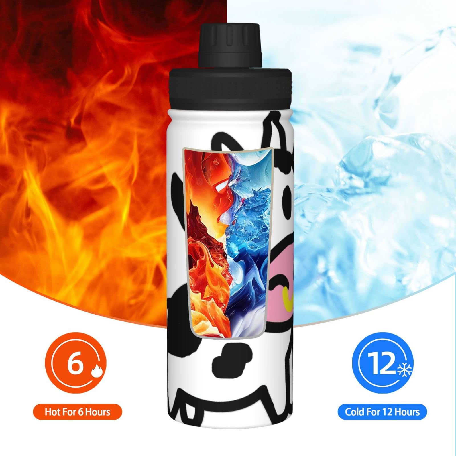Edelstahl-Wasserflasche 1,2 L Mit Longhorn-Gravur – Westernbecher Mit Henkel & Strohhalm, Hält Heiß/kalt