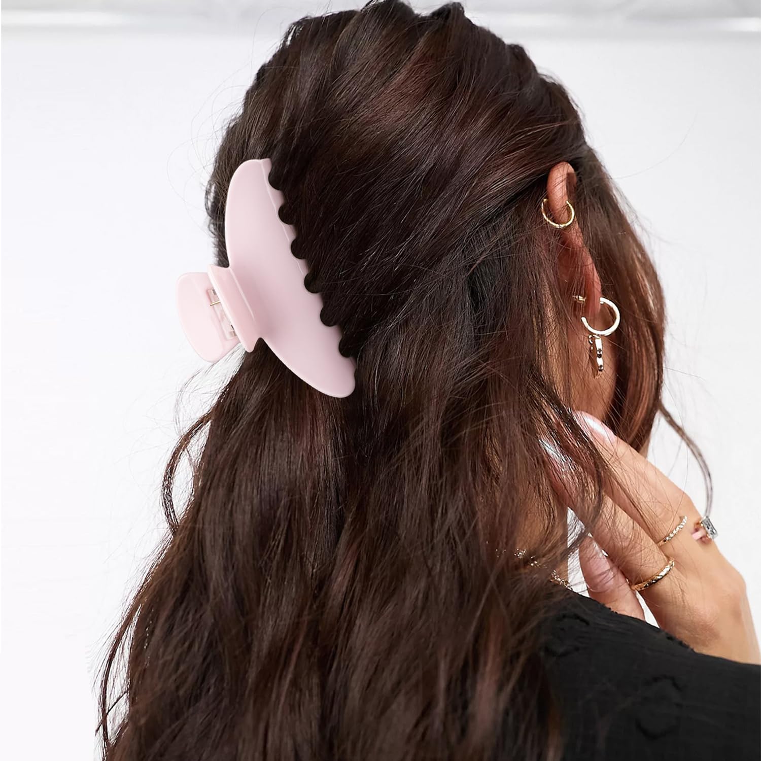4 Inch Large Hair Claw Clips for Thick Hair Nonslip Strong Hold Acetate Amazon.com : HAIMEIKANG Large Acetate 4 Inch Hair Claw Clip  main image 2