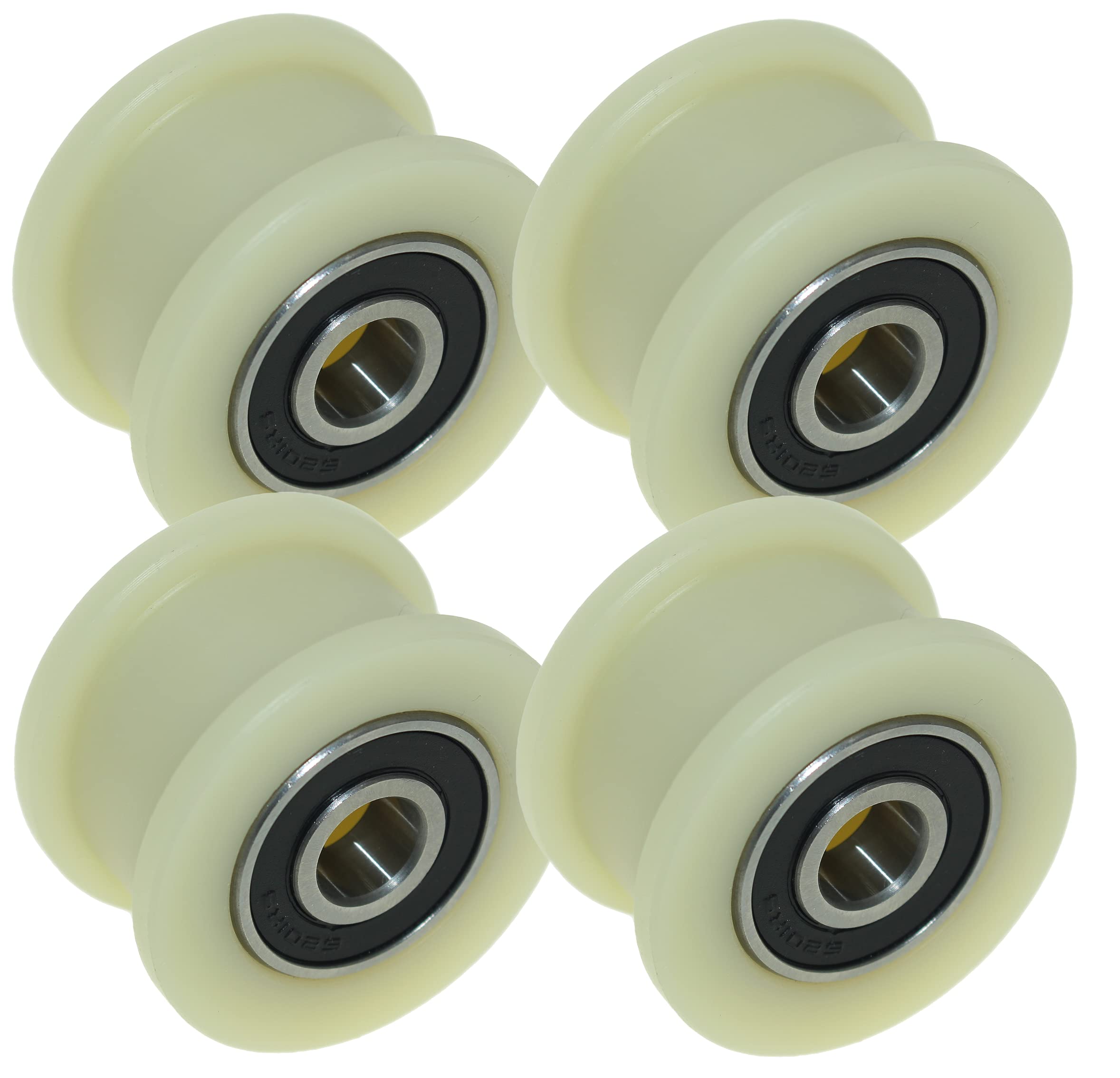 Lot de 4 x Enrouleur de ceinture en nylon 50 mm de diamètre 21 mm Groove Roulement 12 mm avec précision usiné dans l'Union européenne (50–21–12)
