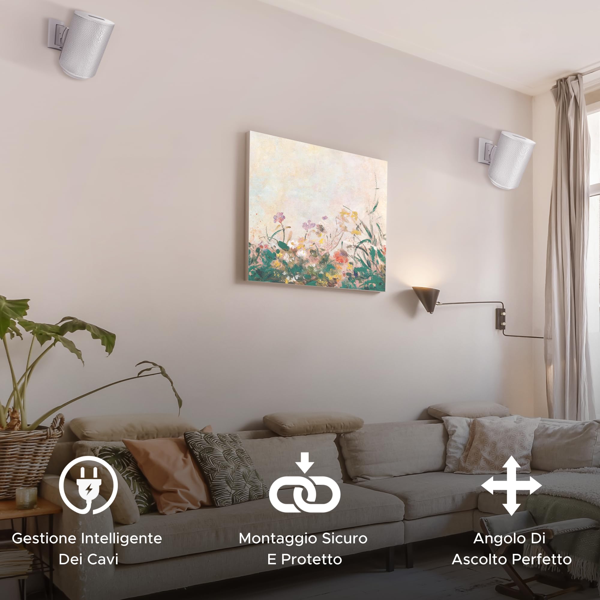 Supporto da Parete ERA 100 Inclinabile Girevole Bianco per Sonos ERA 100 & ERA 100 SL
