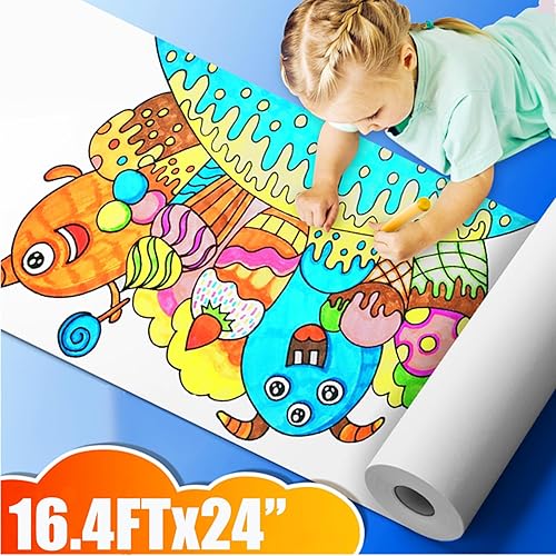 Miniatura 2 de Kits de rollo de lona de algodón con doble imprimación, rollo de lona de 16.4 pies x 24 pulgadas y tubo de lona expandible para pintura al óleo y